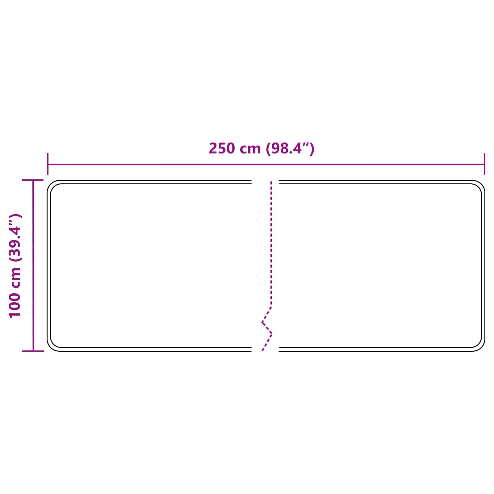 Kilimėlis MARSA Juodas 100 x 250 cm Poliesteris ir PVC