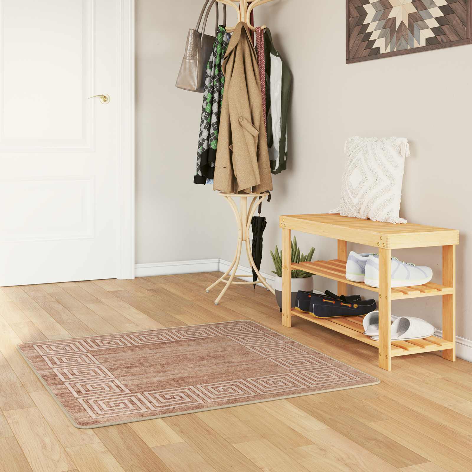 Paklājs MARSA Balts 100 x 100 cm Poliesteris un PVC