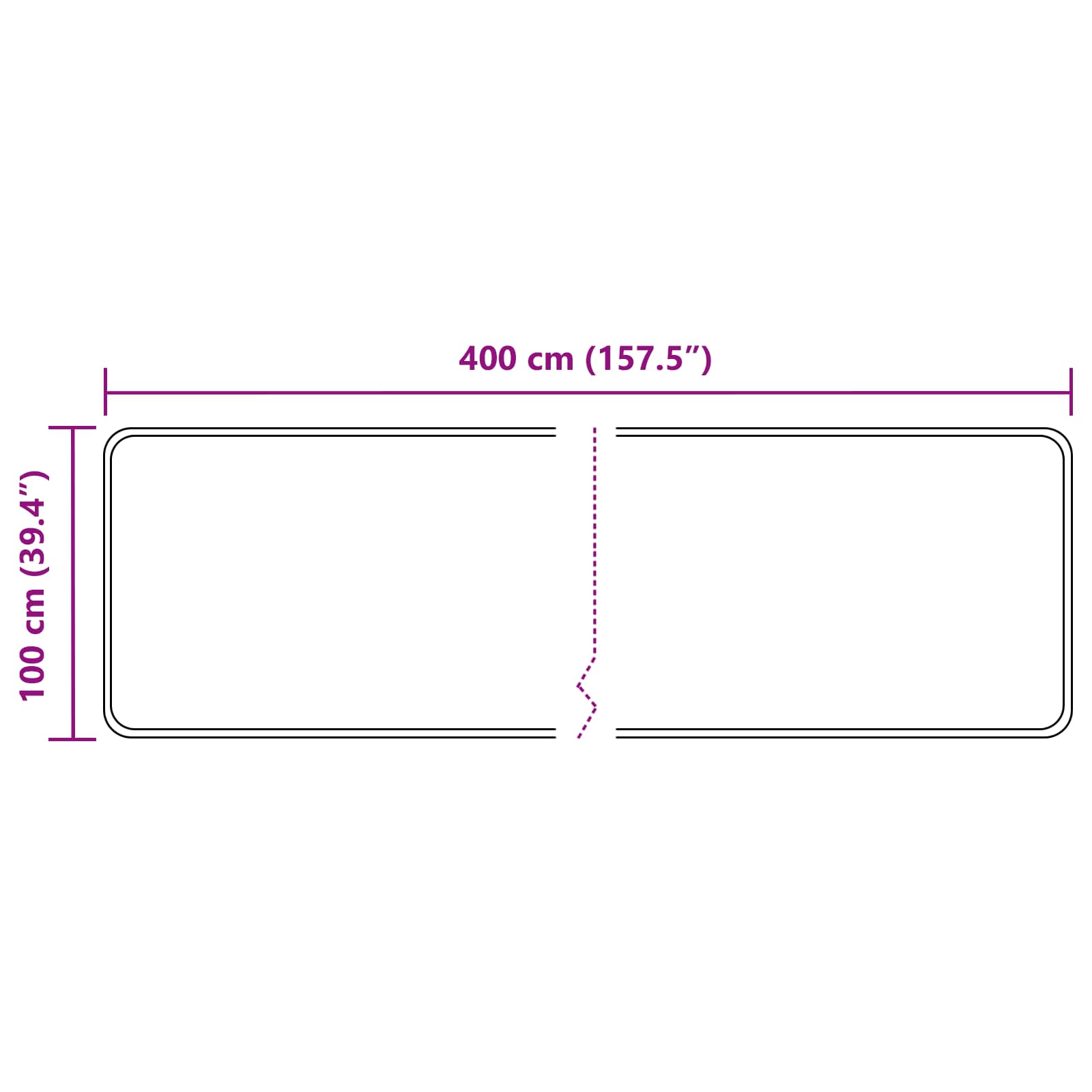 Kilimėlis MARSA Baltas 100 x 400 cm Poliesteris ir PVC