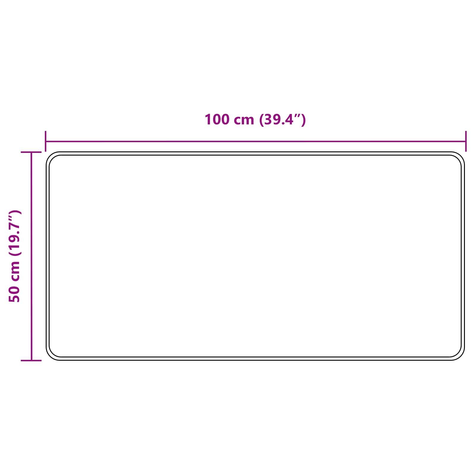 Kilimėlis MARSA Juodas 50 x 100 cm Poliesteris ir PVC