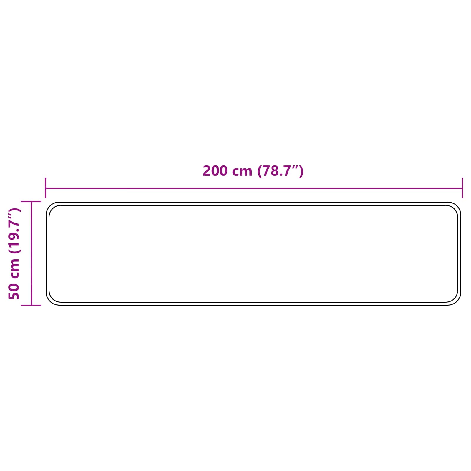 Kilimėlis MARSA Juodas 50 x 200 cm Poliesteris ir PVC