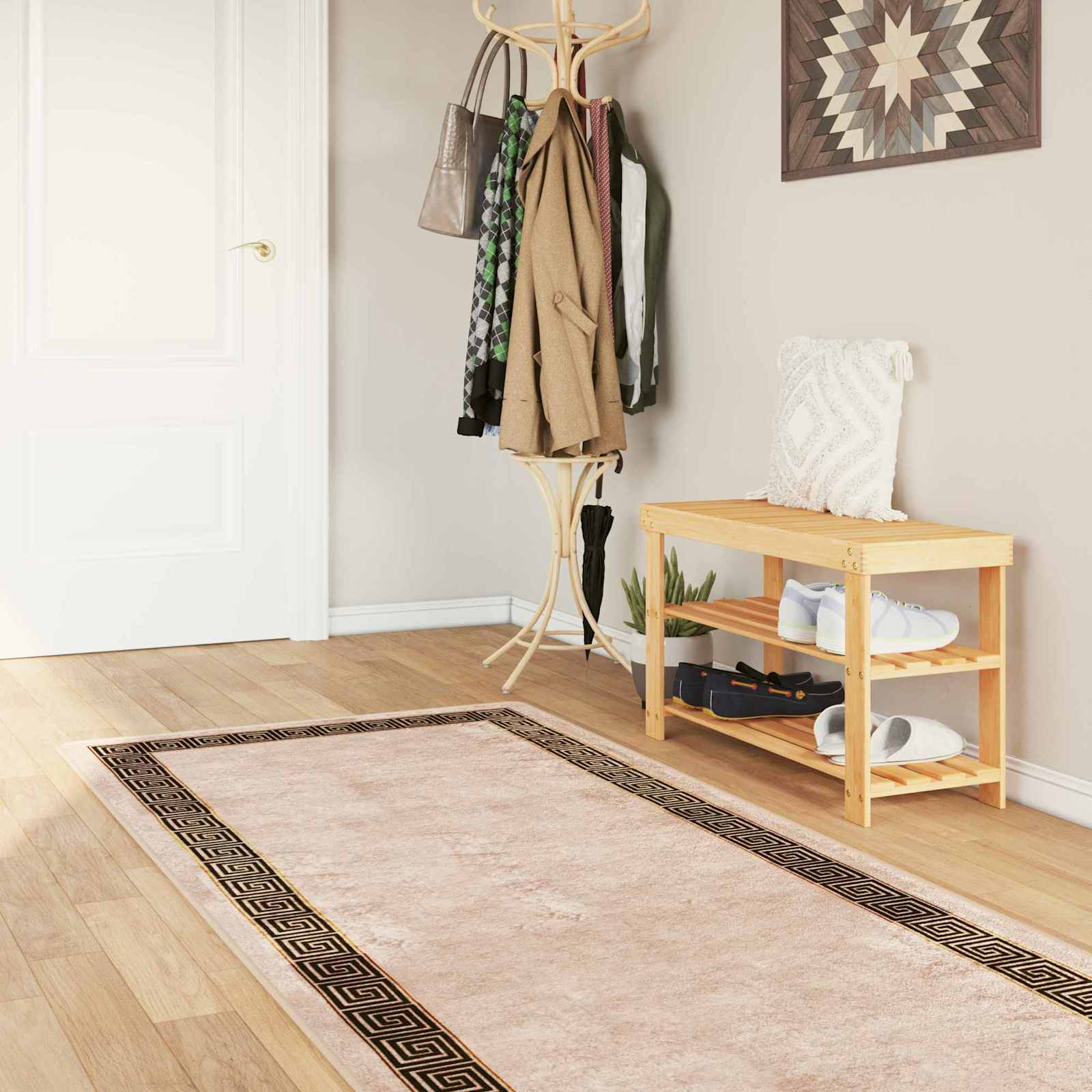Paklājs MARSA Melns 80 x 350 cm Poliesters un PVC