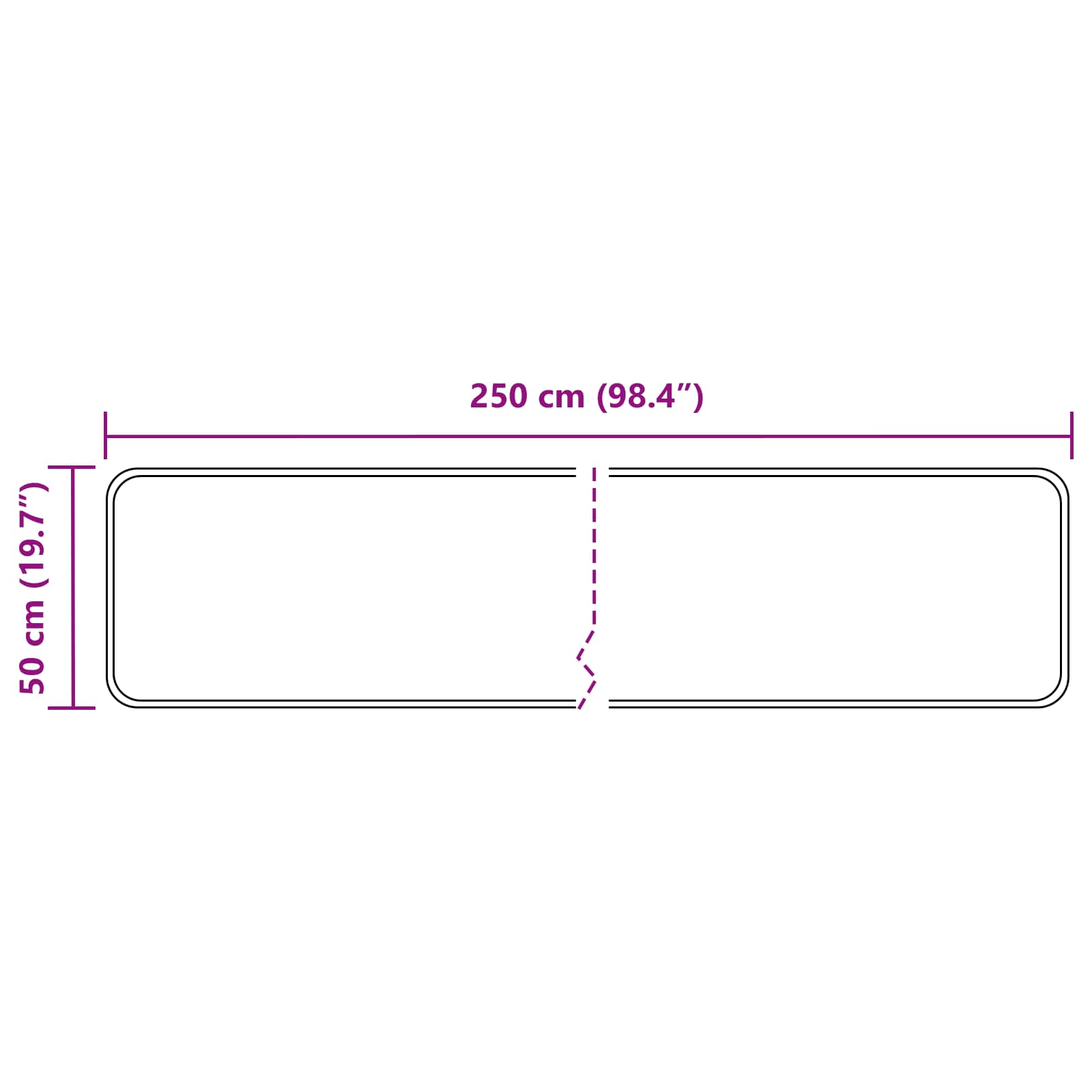 Kilimėlis MARSA Pilka 50 x 250 cm Poliesteris ir PVC