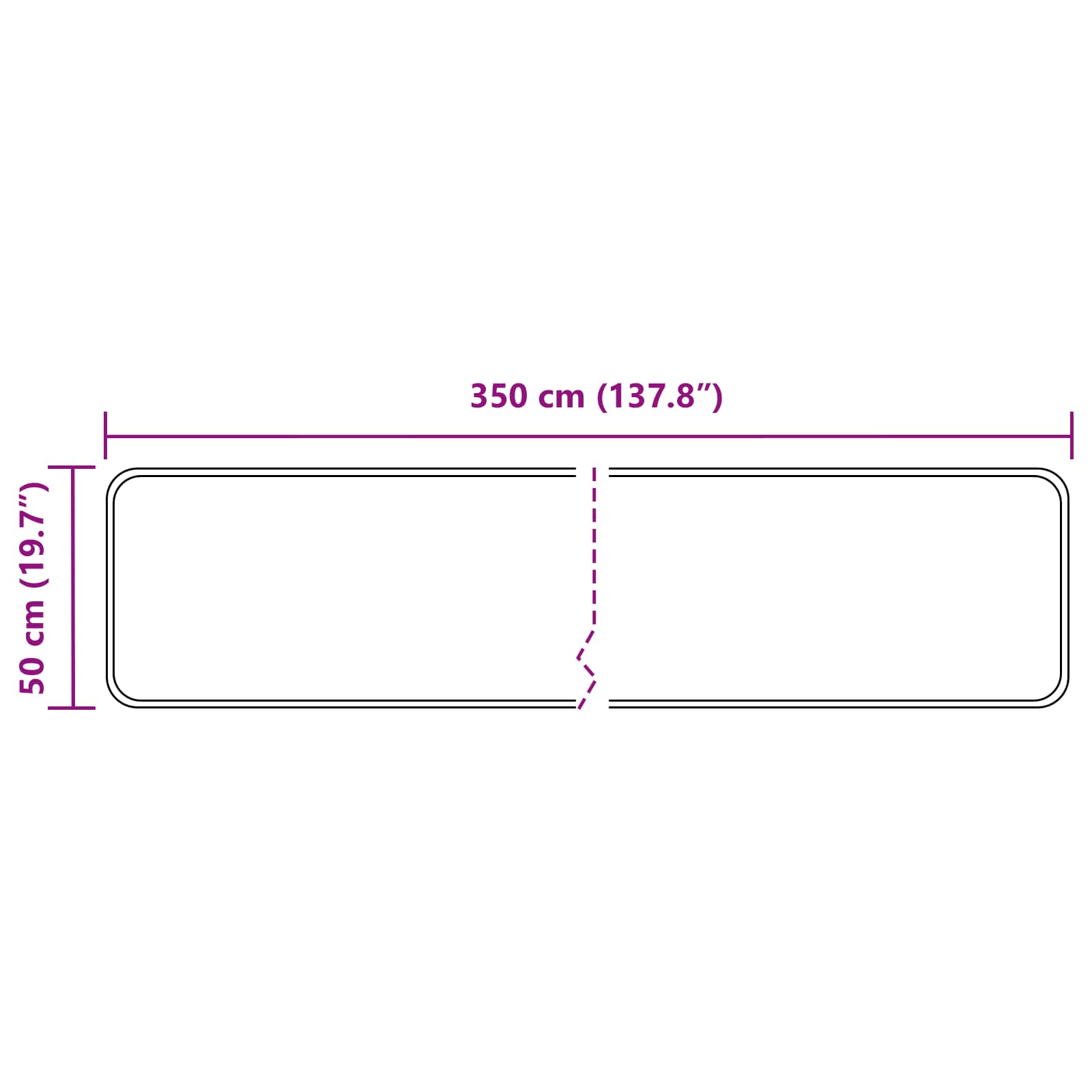 Kilimėlis MARSA Pilka 50 x 350 cm Poliesteris ir PVC