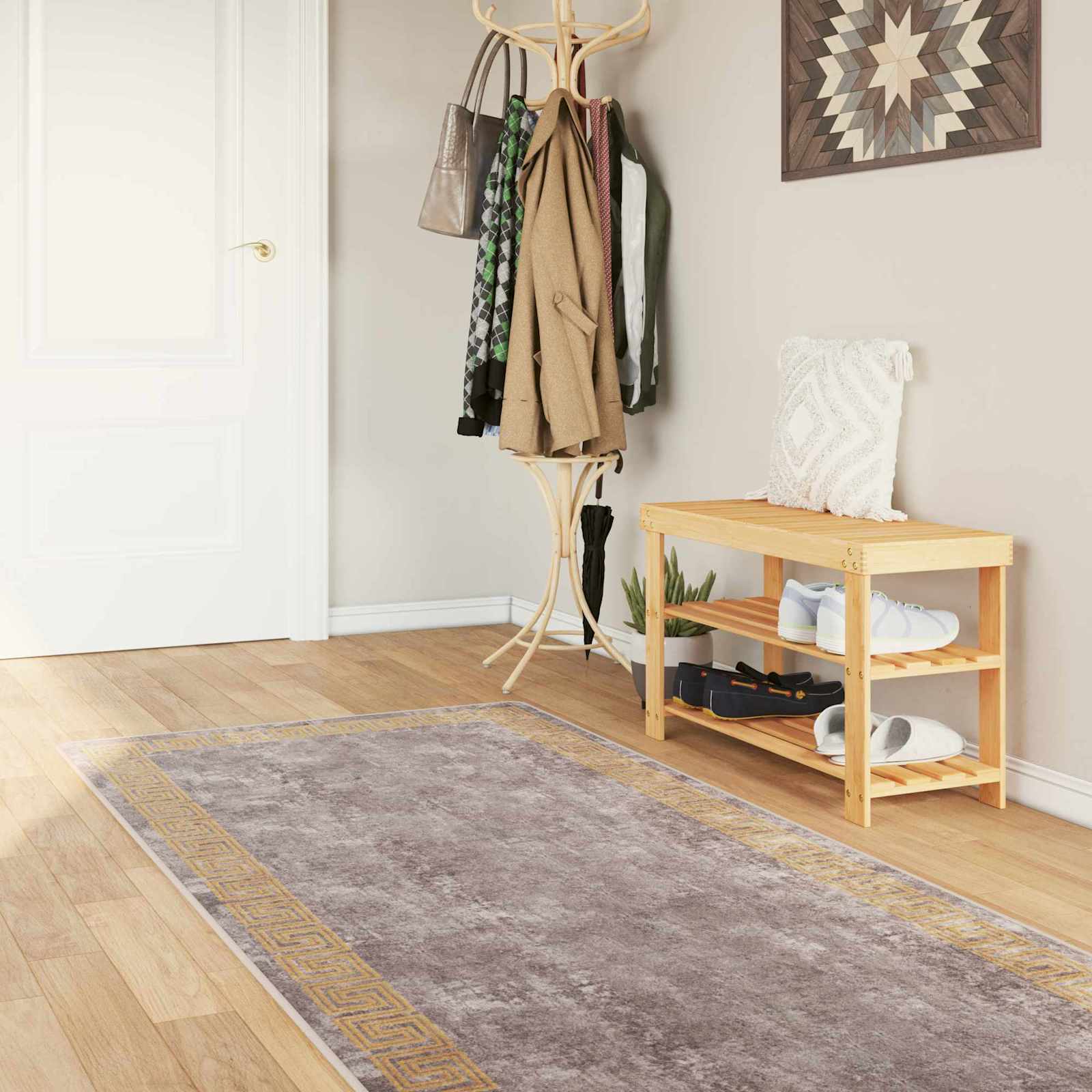 Paklājs MARSA Pelēks 80 x 350 cm Poliesters un PVC