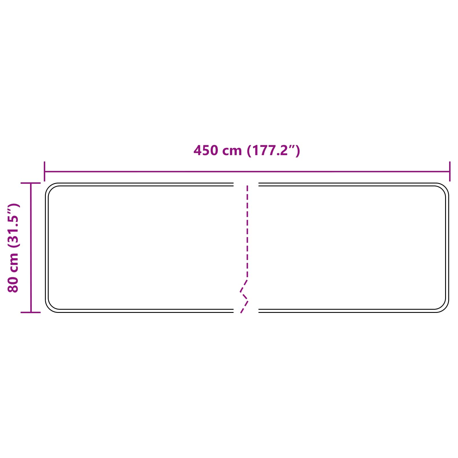 Paklājs MARSA Pelēks 80 x 450 cm Poliesters un PVC
