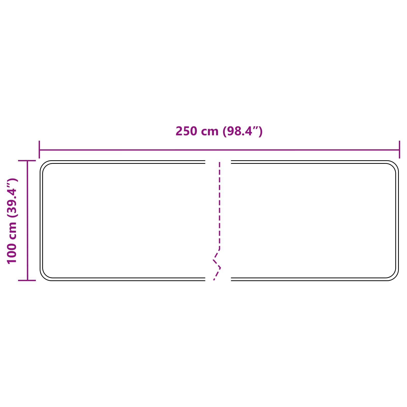 Kilimėlis MARSA Pilka 100 x 250 cm Poliesteris ir PVC