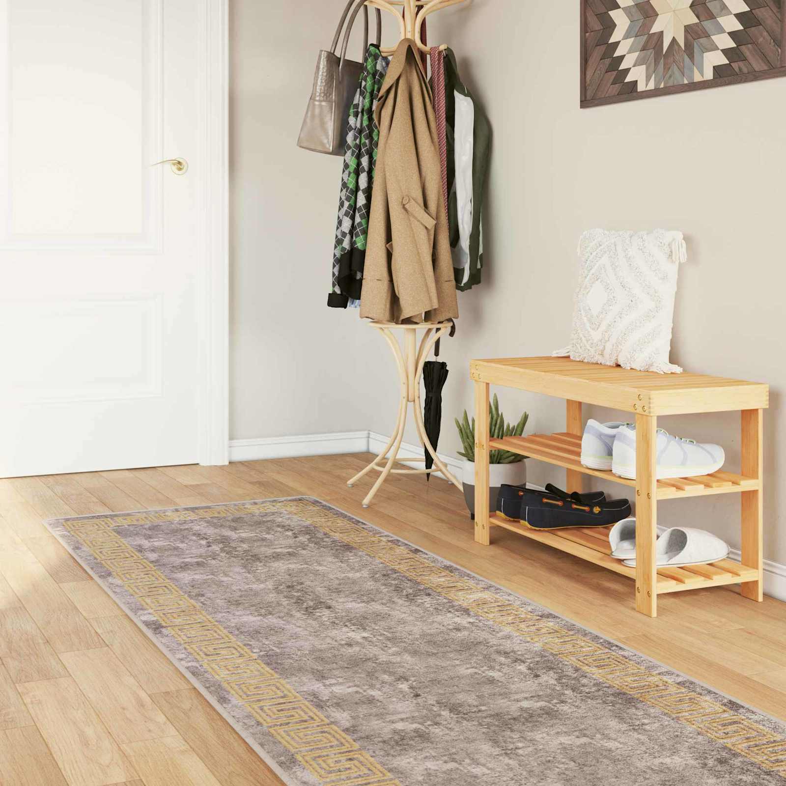 Paklājs MARSA Pelēks 100 x 450 cm Poliesters un PVC