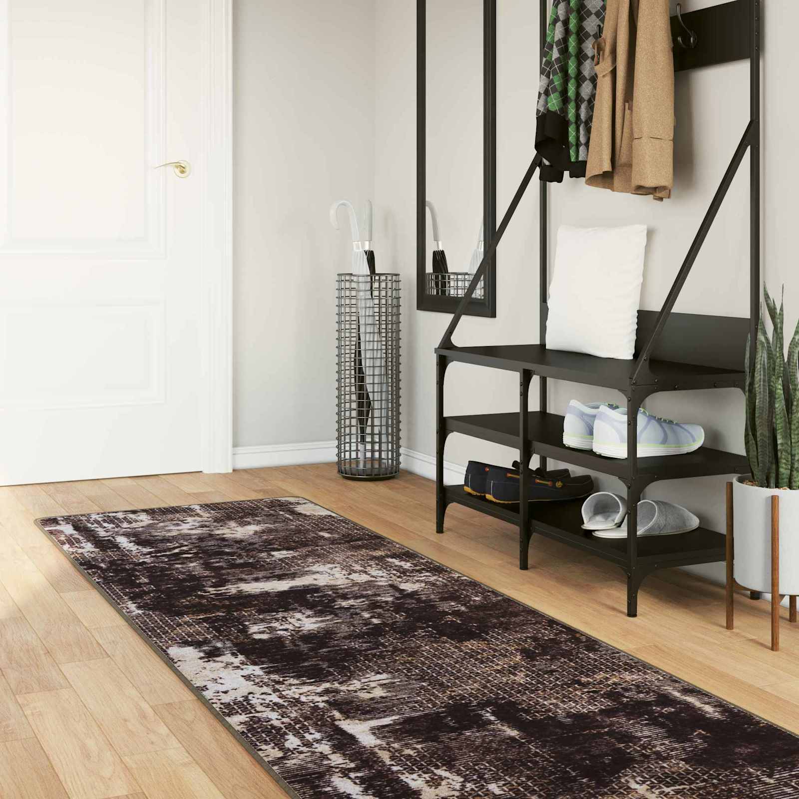 Paklājs MARSA Melns 80 x 400 cm Poliesters un PVC