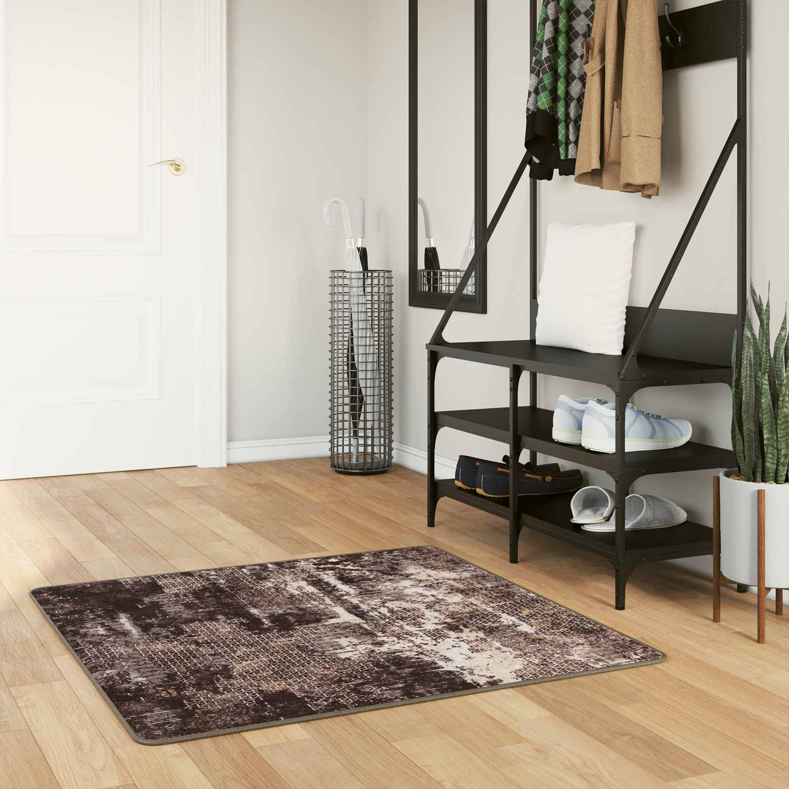 Paklājiņš MARSA Melns 100 x 100 cm Poliesters un PVC