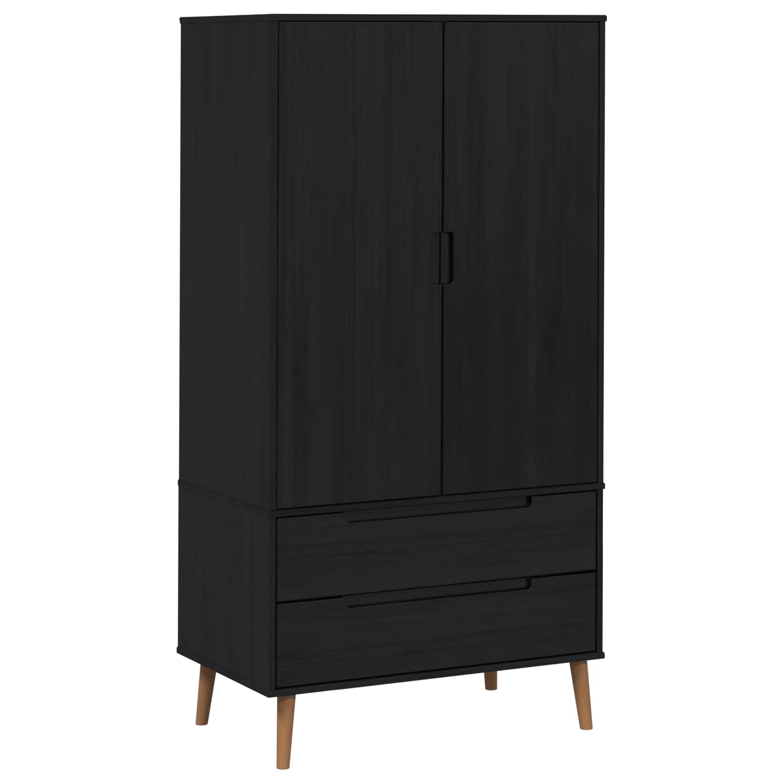 Spinta MOLDE Juoda 90 x 55 x 175 cm Pušies medienos masyvas