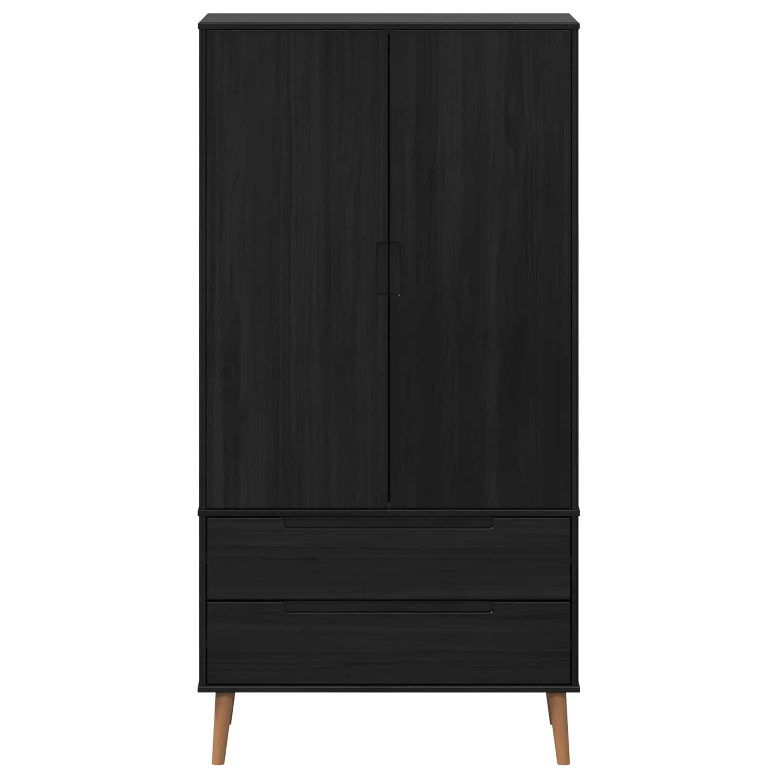 Spinta MOLDE Juoda 90 x 55 x 175 cm Pušies medienos masyvas