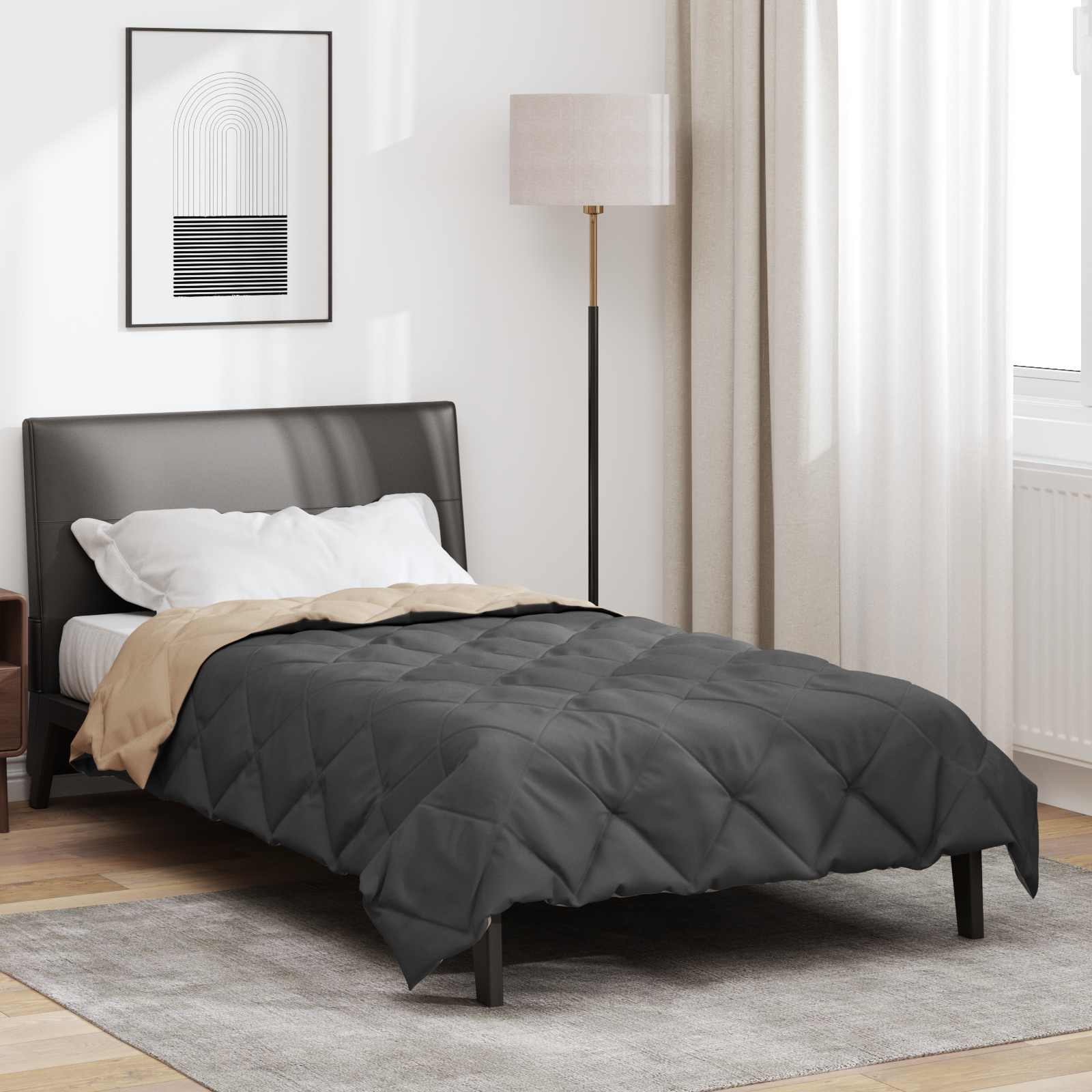 Vasaros antklodė 220 x 135 cm Vasara 200 gsm Antracito ir taupe