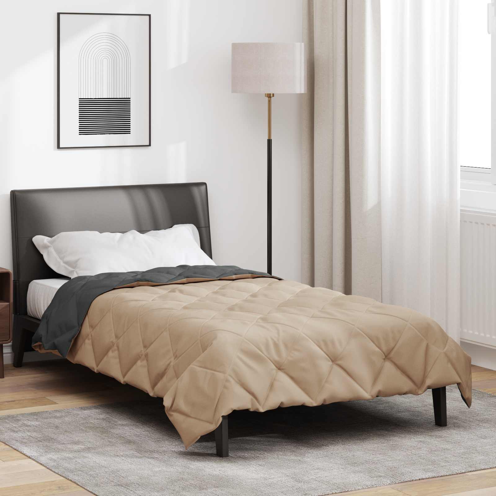 Vasaros antklodė 220 x 135 cm Vasara 200 gsm Antracito ir taupe