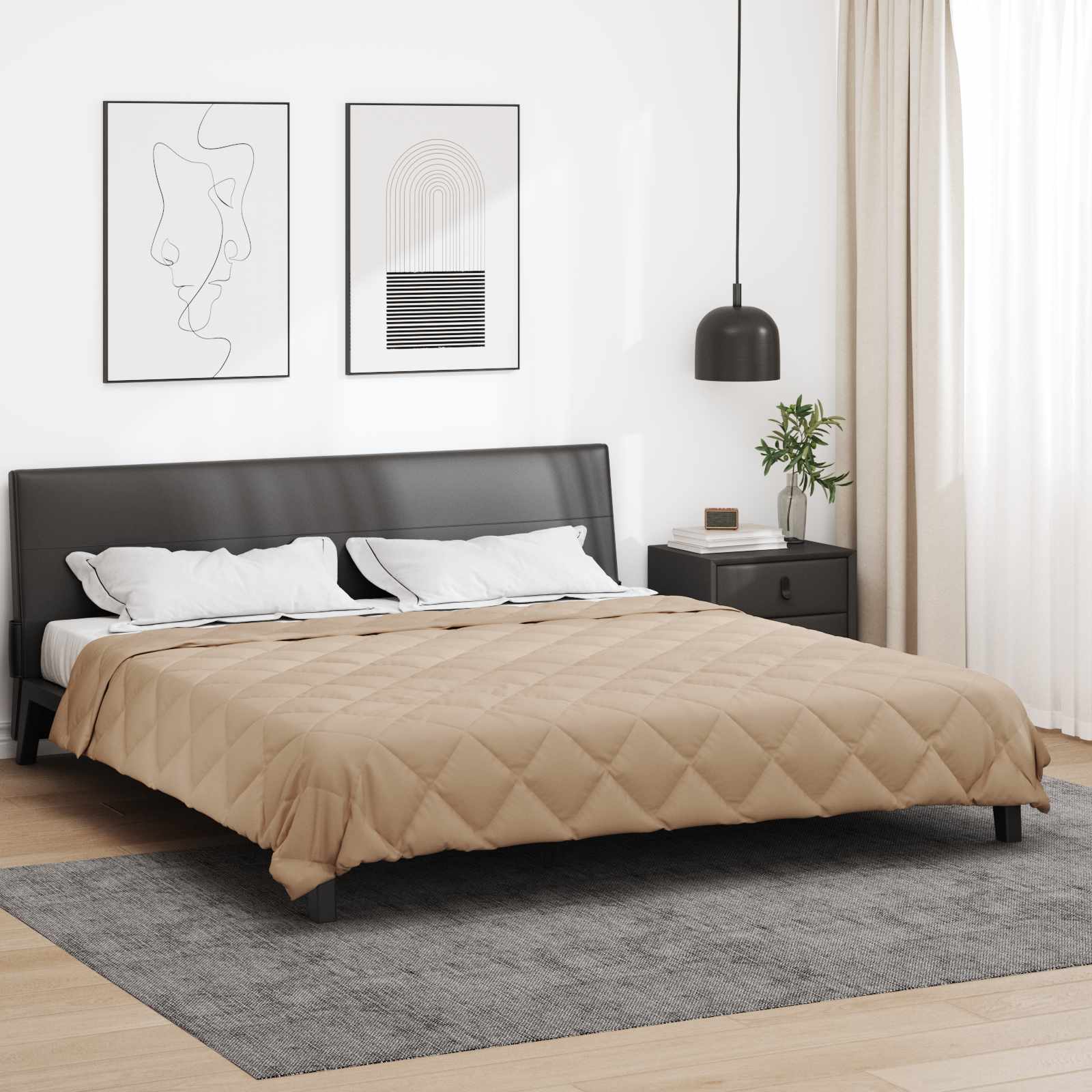 Summer Duvet Taupe 200 x 200 cm Microfiber