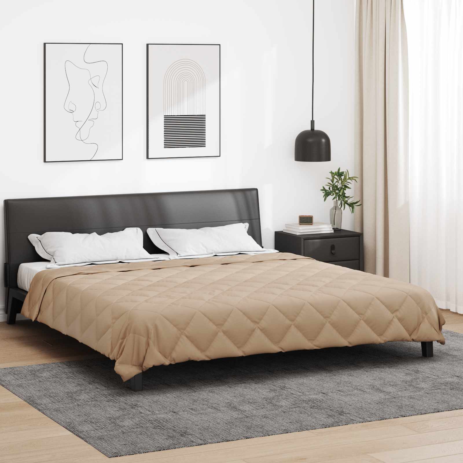 Pilna metų antklodė Taupe 240 x 260 cm Mikropluoštas