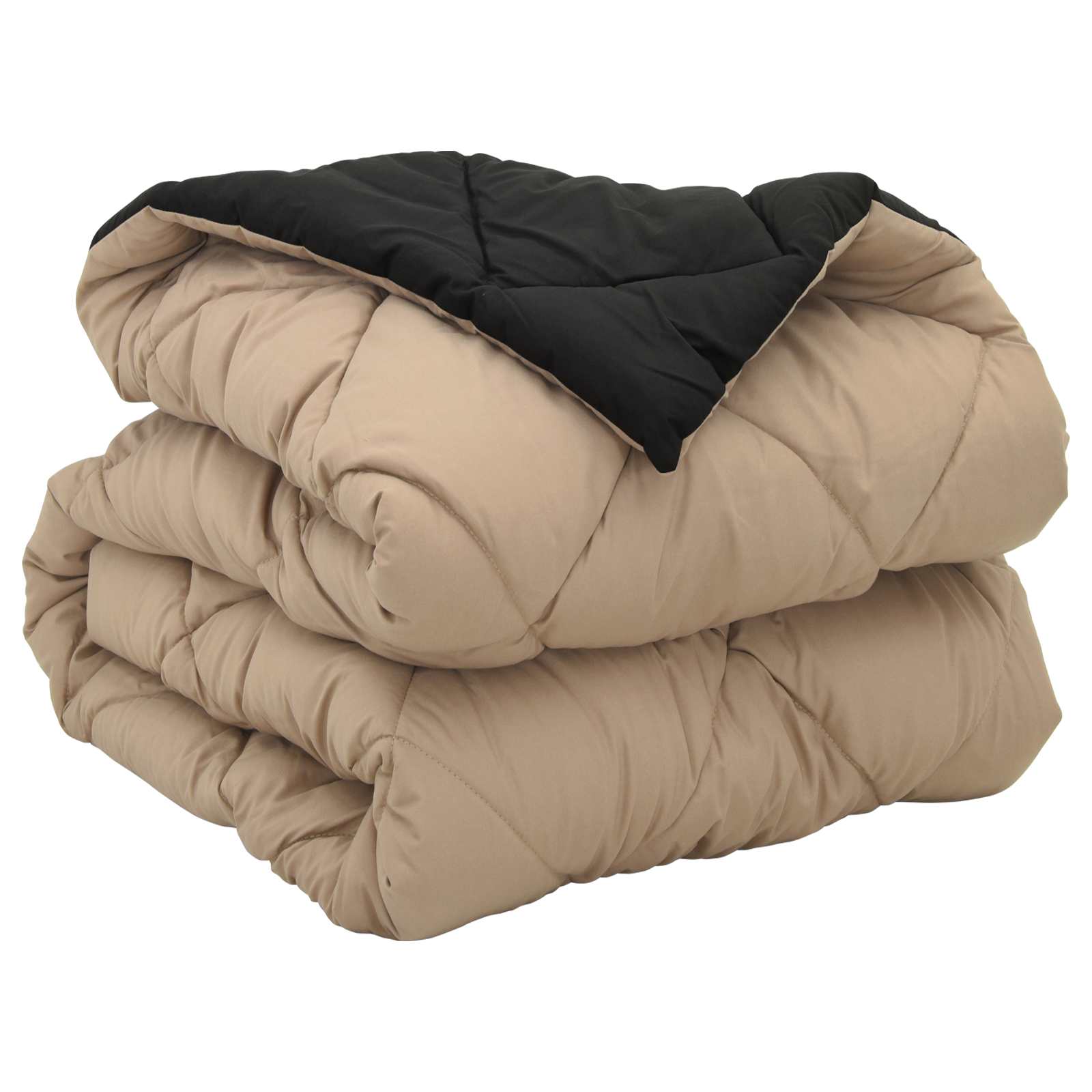All-Season Duvet Black and Taupe 220 x 135 cm Microfiber