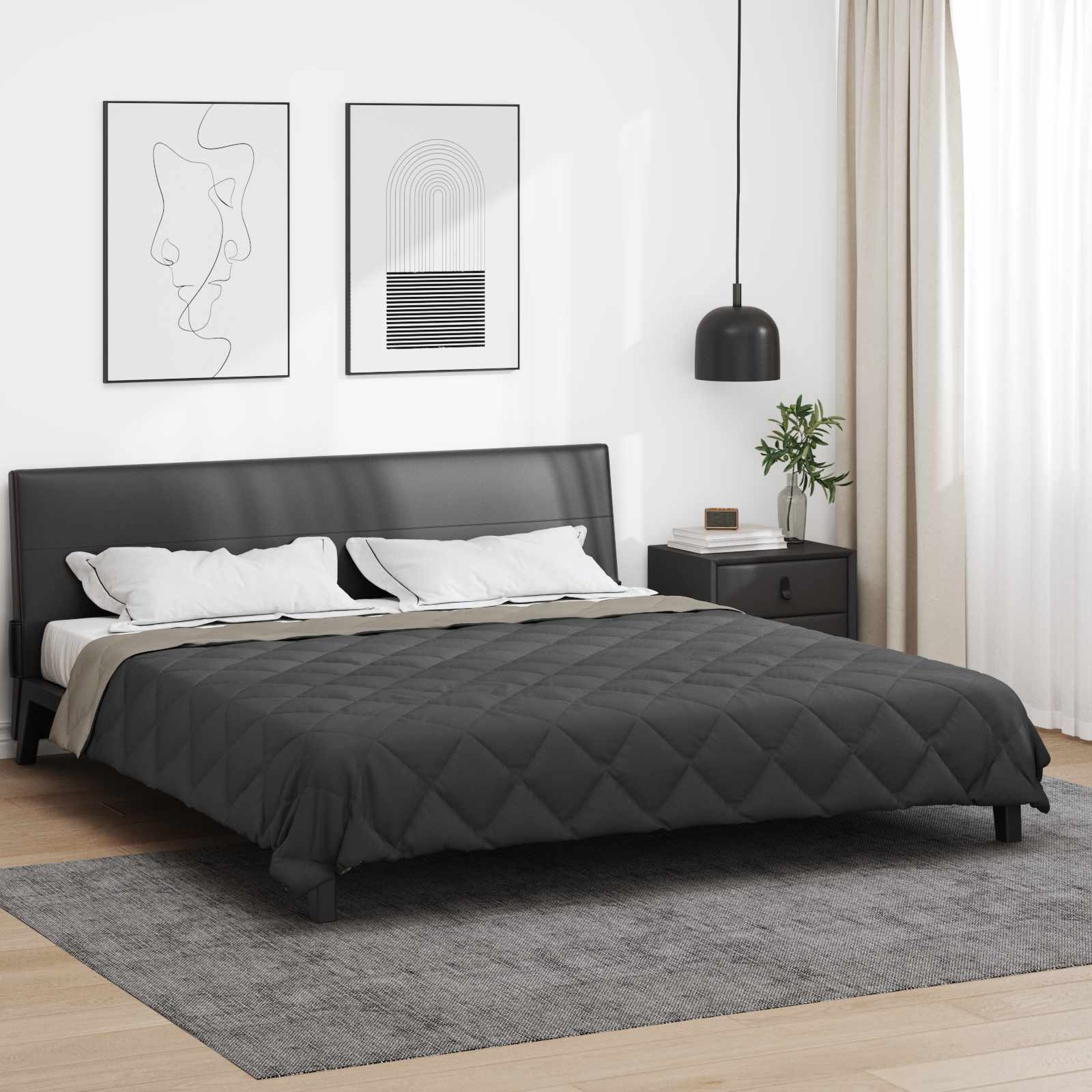 Visu gadu sega Gaiši pelēka un antracīta 200 x 200 cm