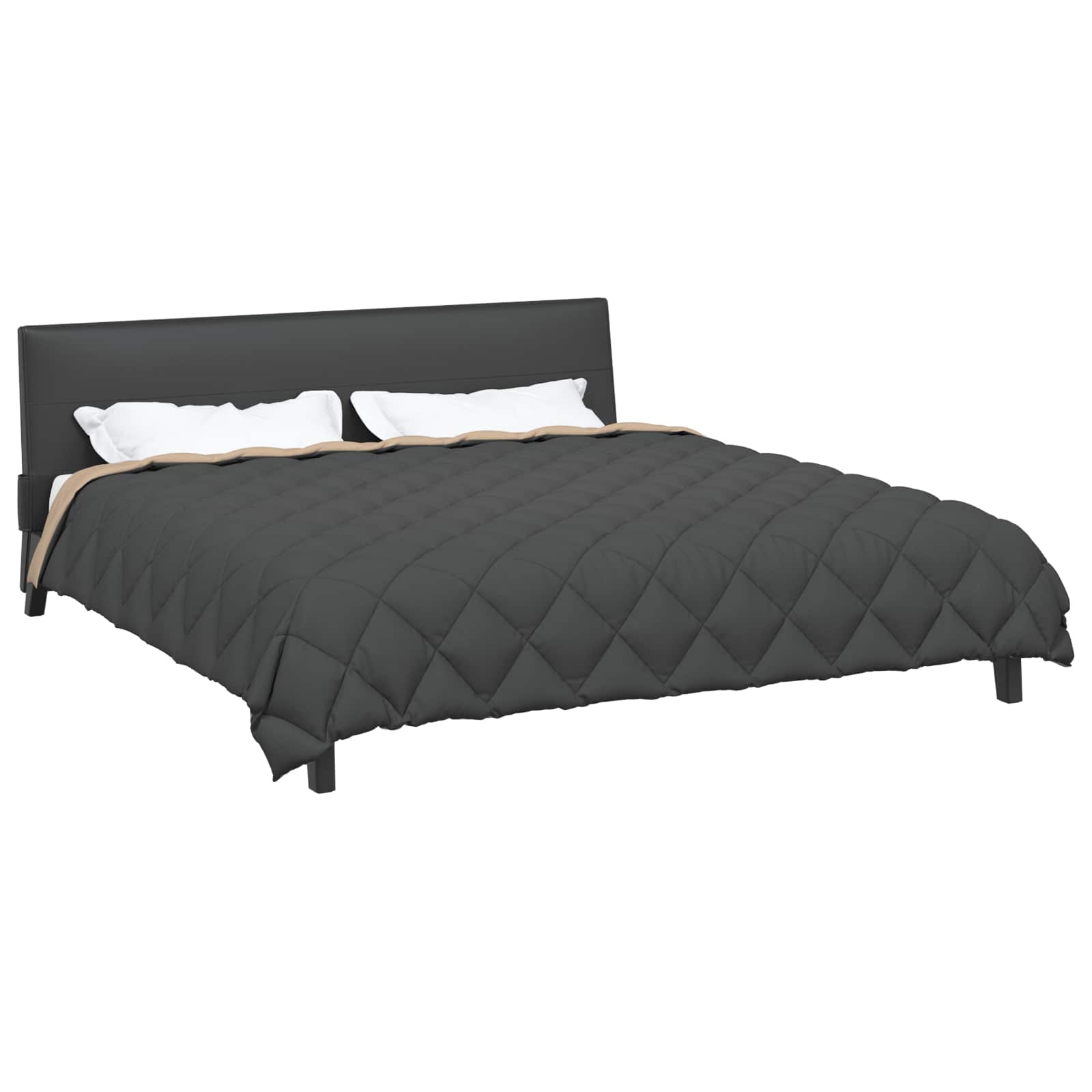 Winter duvet Anthracite and taupe 240 x 200 cm Microfibre
