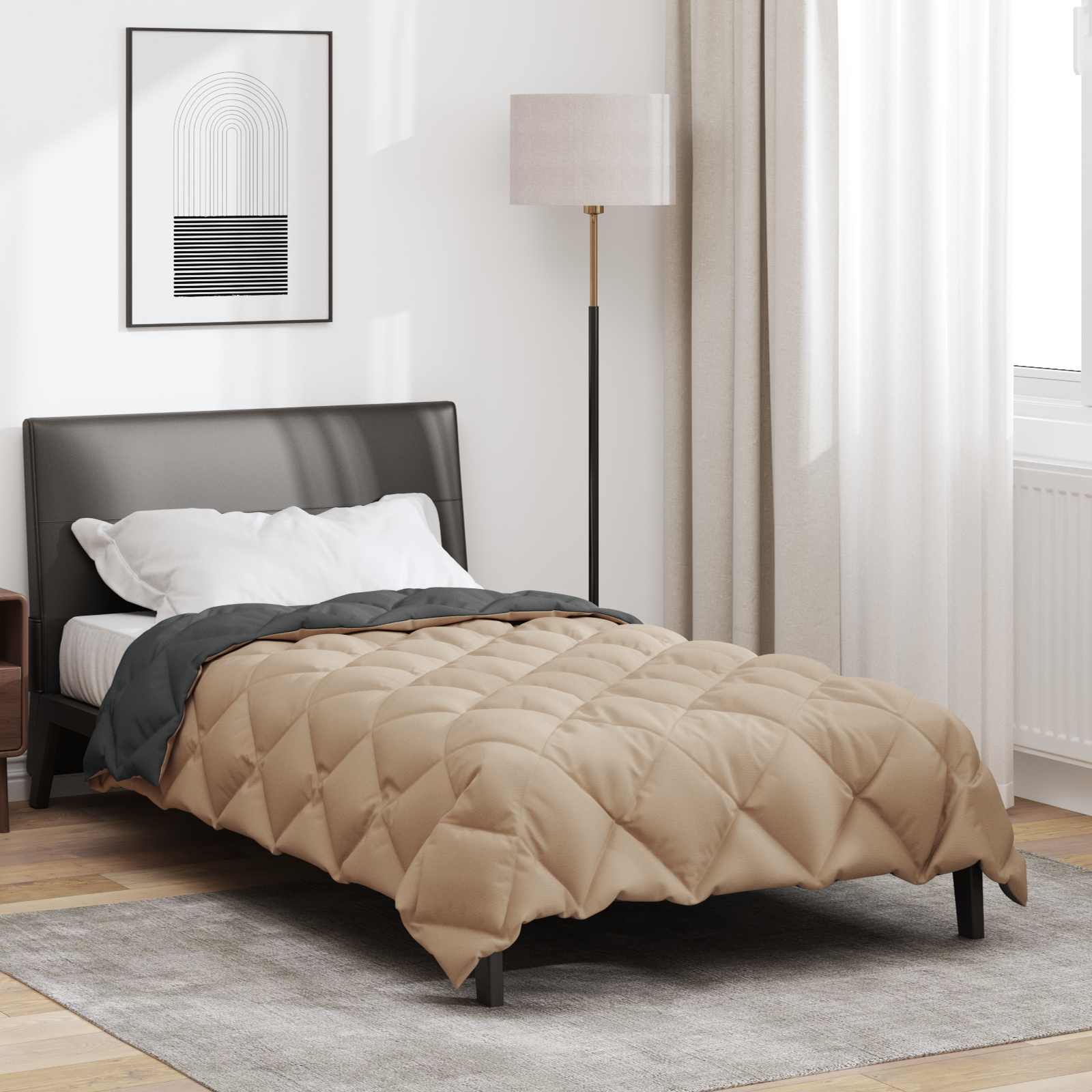 Žiemos antklodė Antracito ir taupe 220 x 155 cm Mikropluoštas