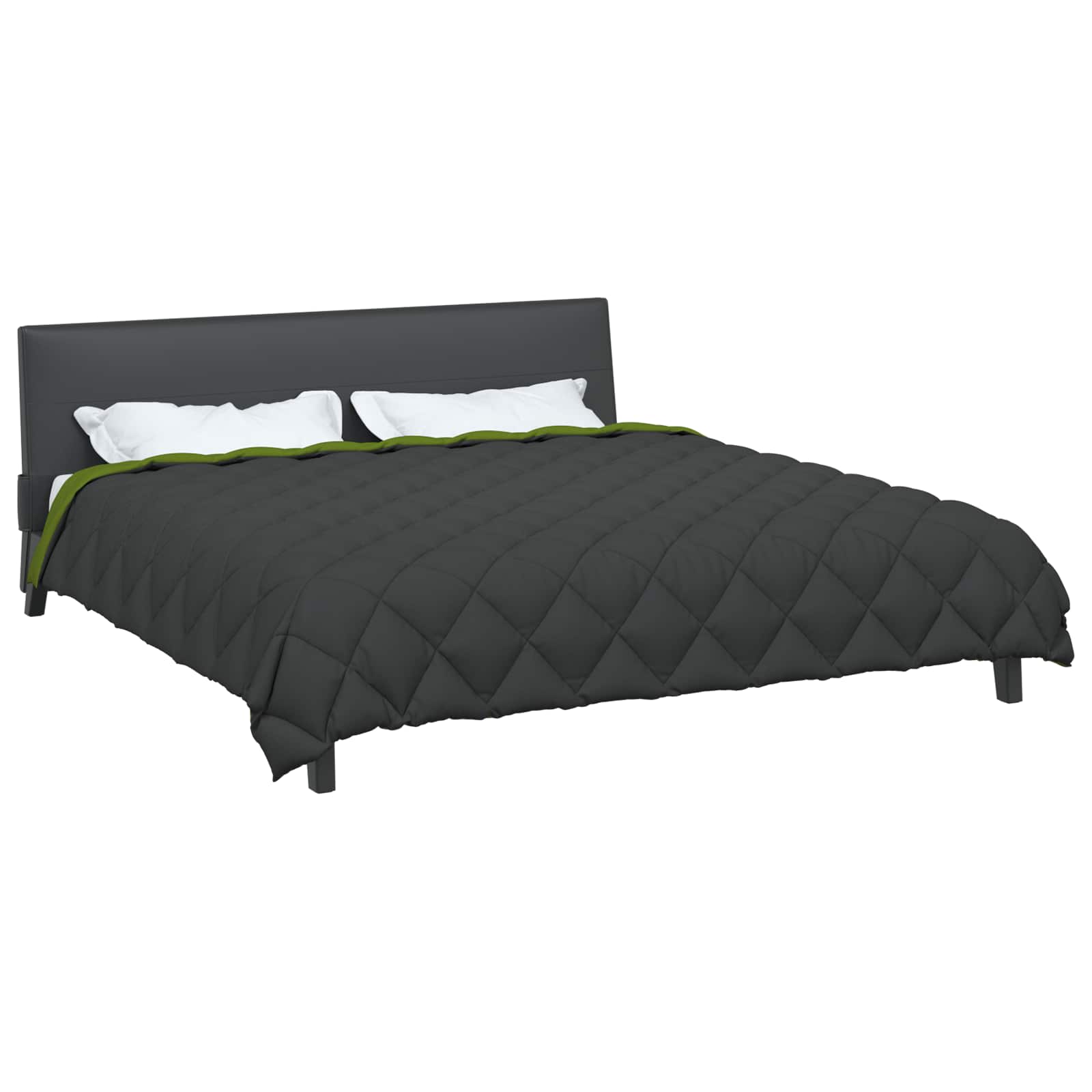 Winter Blanket Green and Anthracite 240 x 260 cm Microfiber
