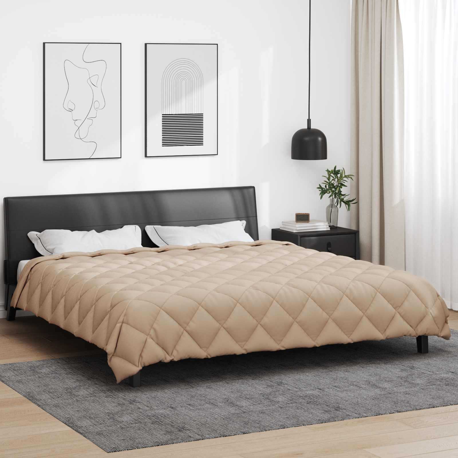 Winter Duvet Taupe 220 x 200 cm Microfiber