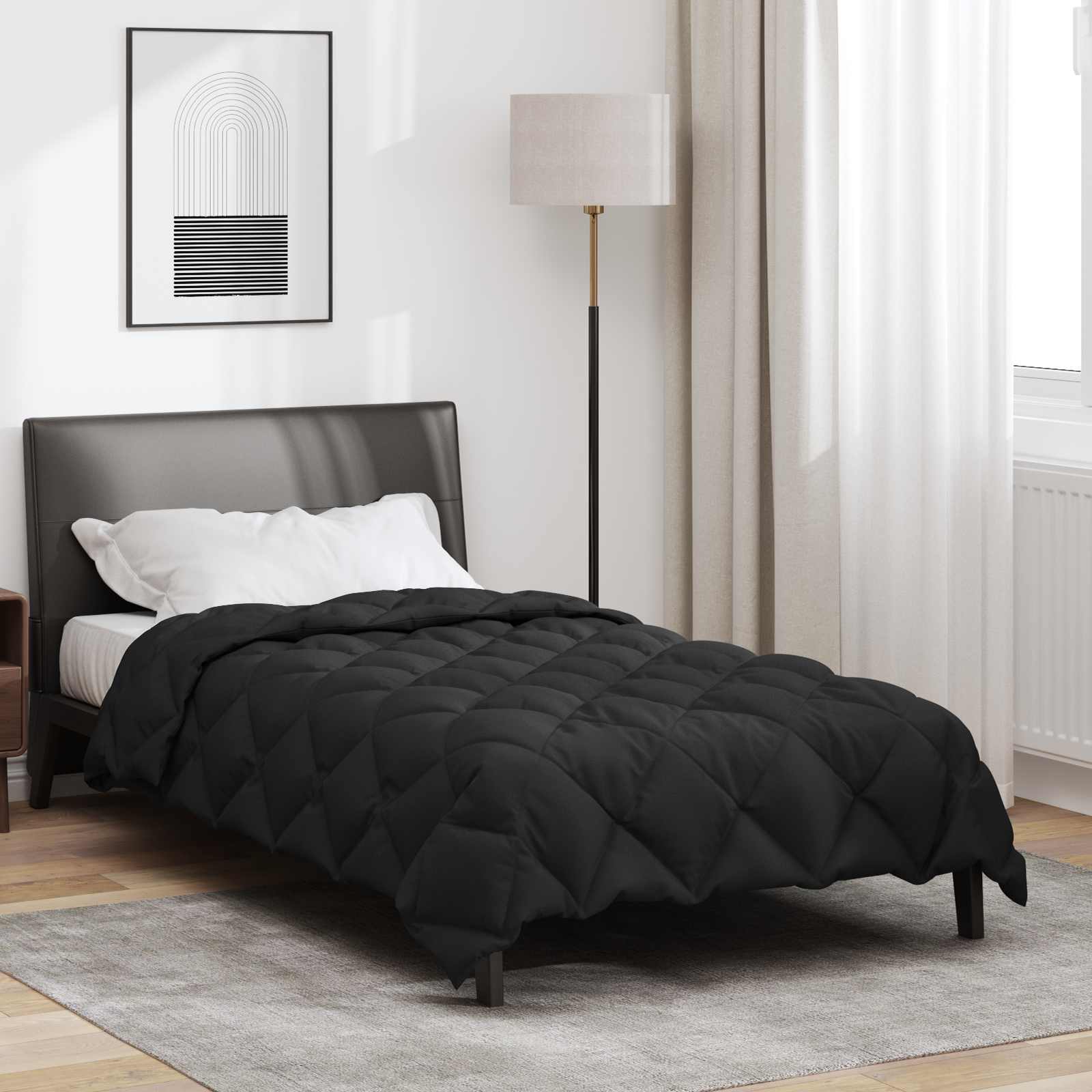 Ziemas sega Melna 200 x 135 cm Mikrošķiedra