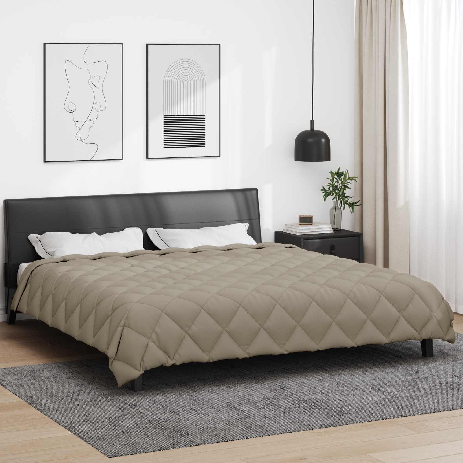 Žiemos antklodė Šviesiai pilka 240 x 260 cm Mikropluoštas