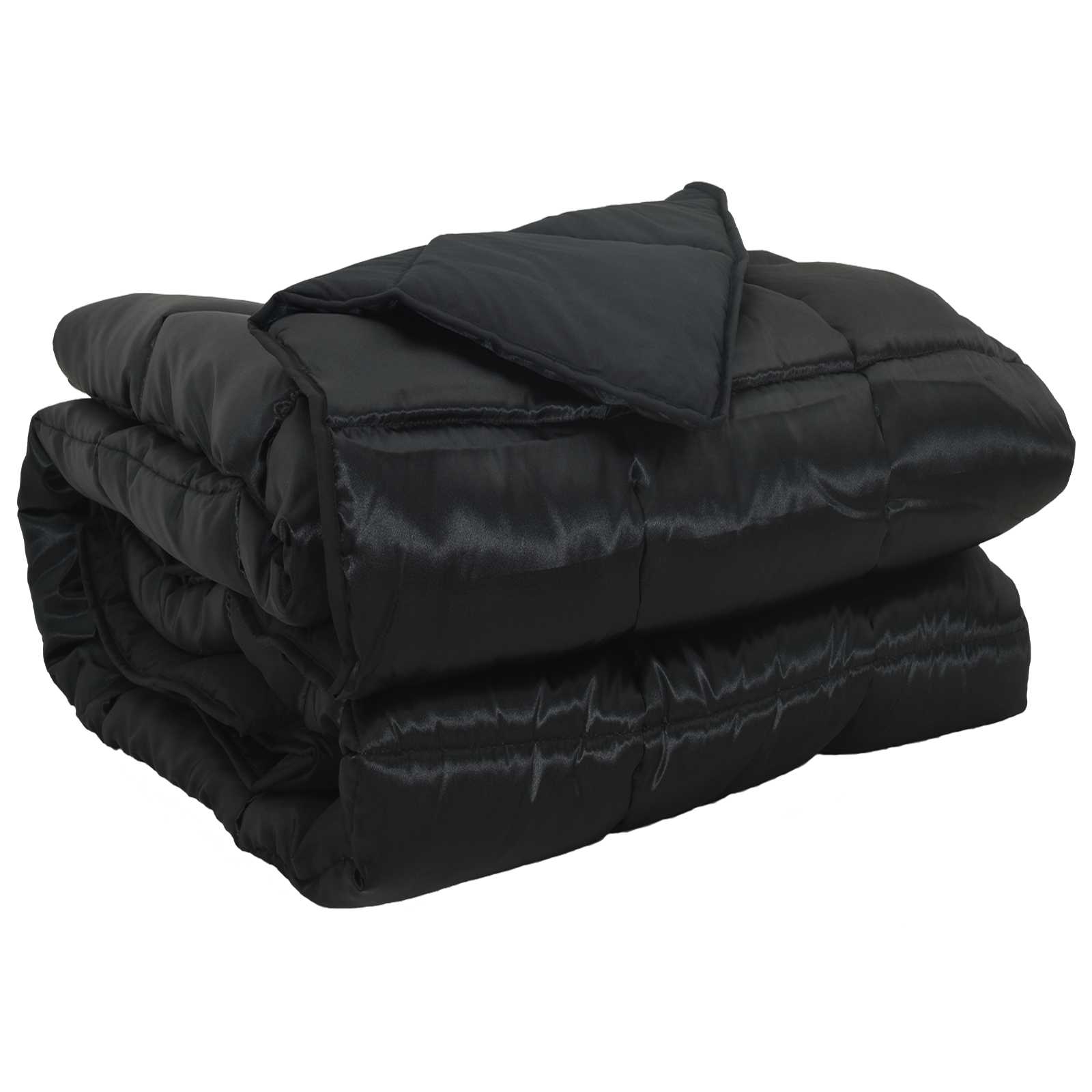 Pilna metų antklodė Juoda 200 x 140 cm Satin ir mikropluoštas