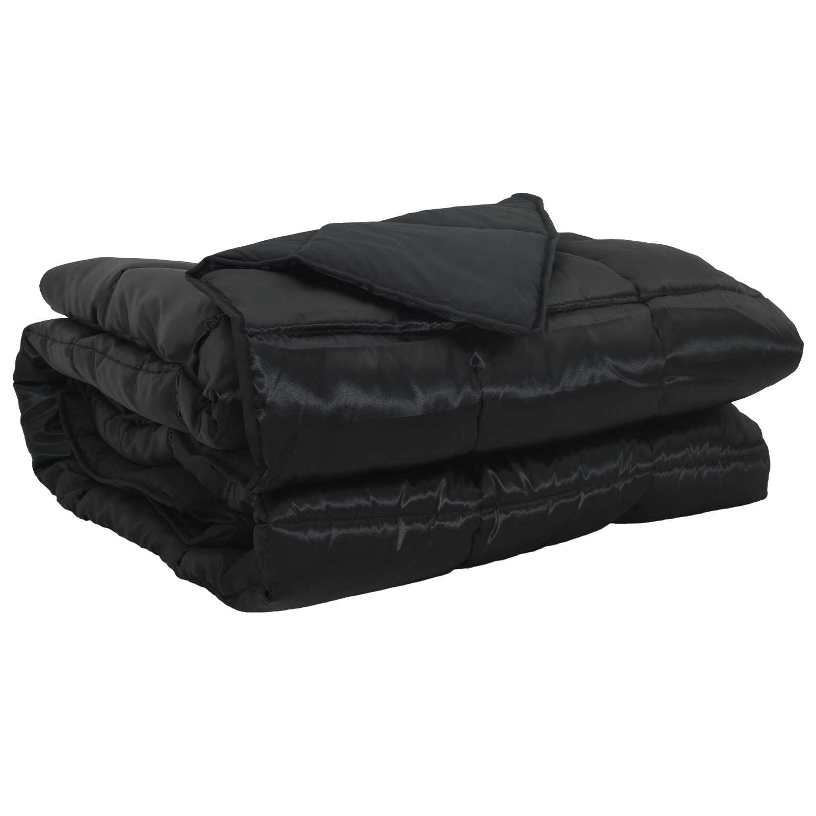 Pilna metų antklodė Juoda 200 x 155 cm Satin ir mikropluoštas