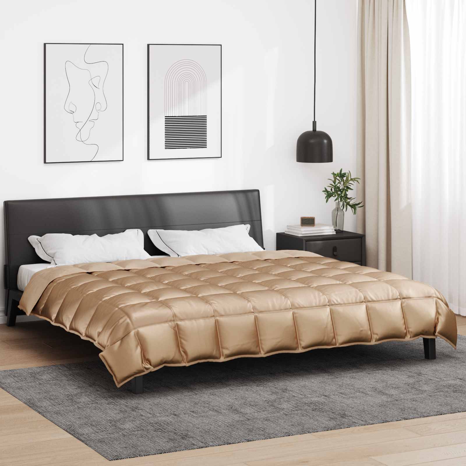 Žiemos antklodė Auksinė 240 x 200 cm Satin ir mikropluoštas