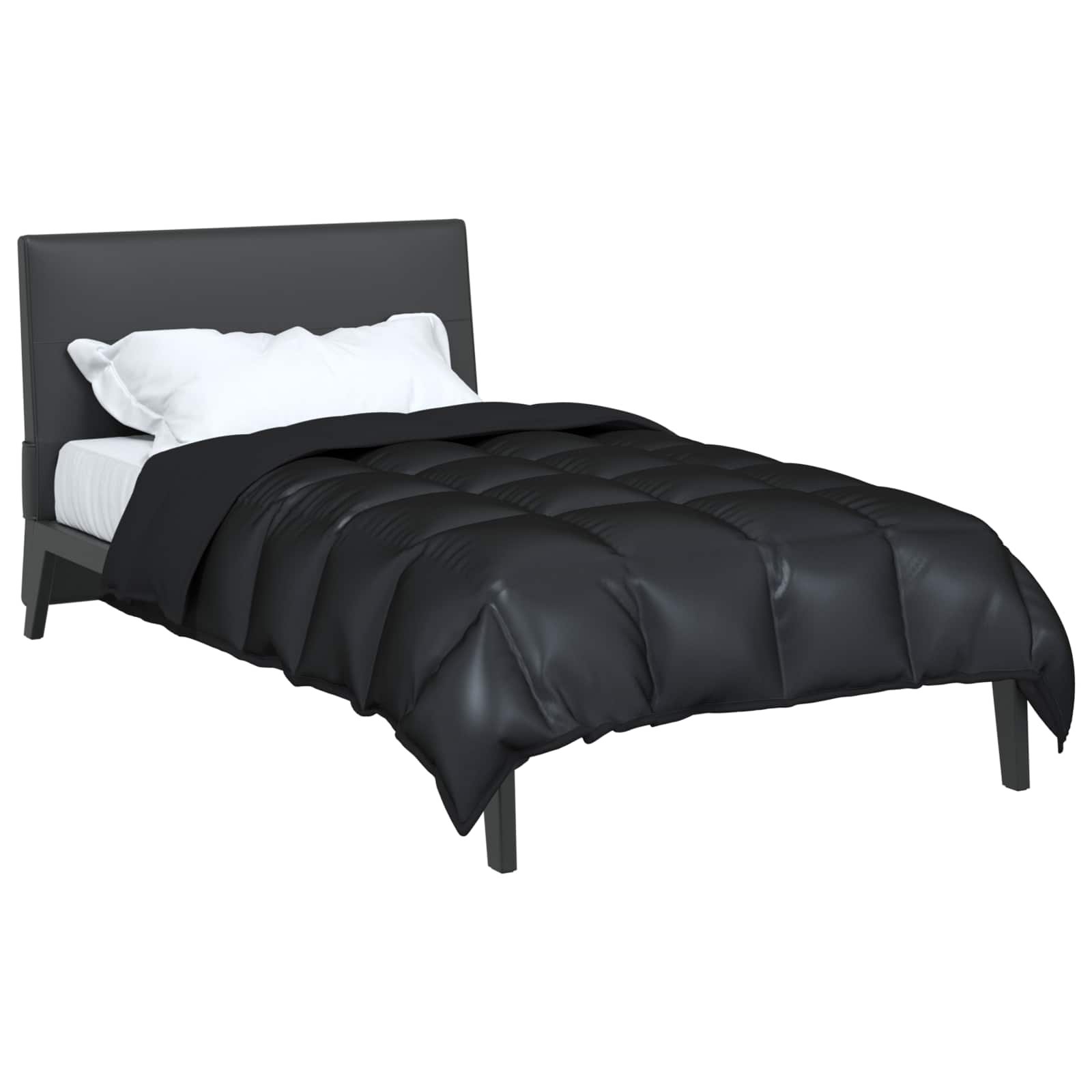Žiemos antklodė Juoda 200 x 155 cm Satin ir mikropluoštas