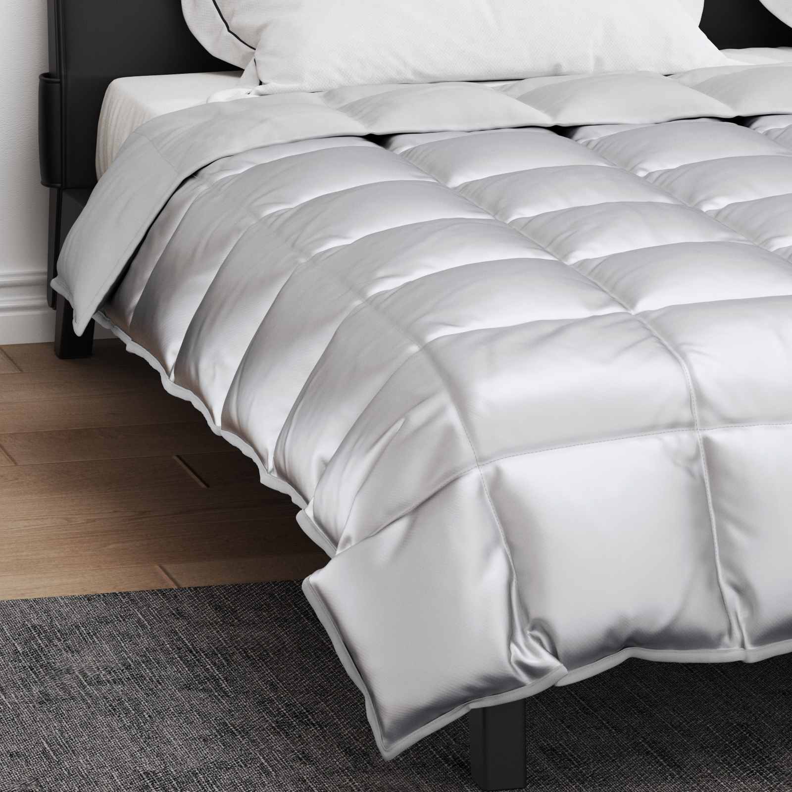 Winter duvet Silver 240 x 260 cm Satin and microfiber