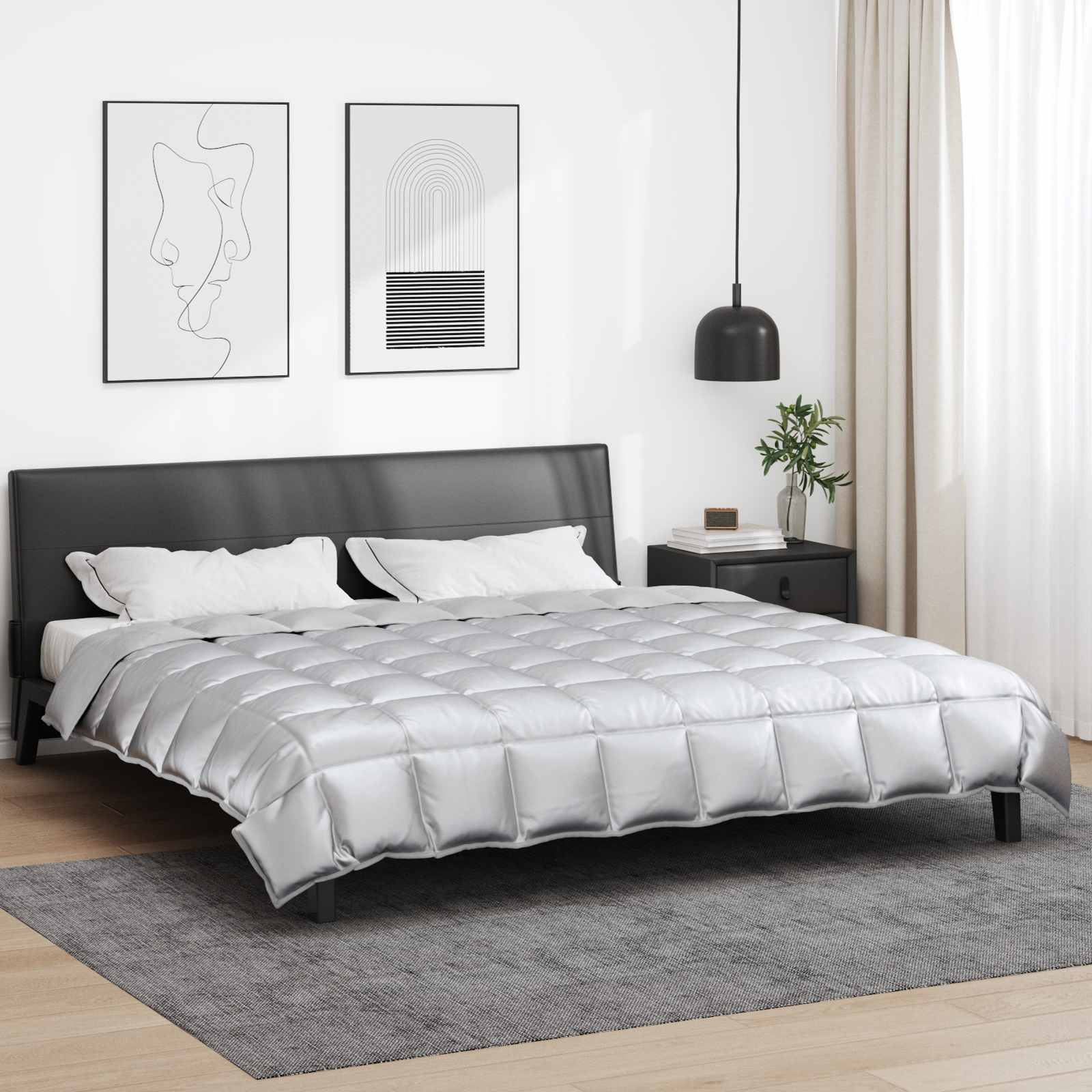 Winter duvet Silver 240 x 260 cm Satin and microfiber
