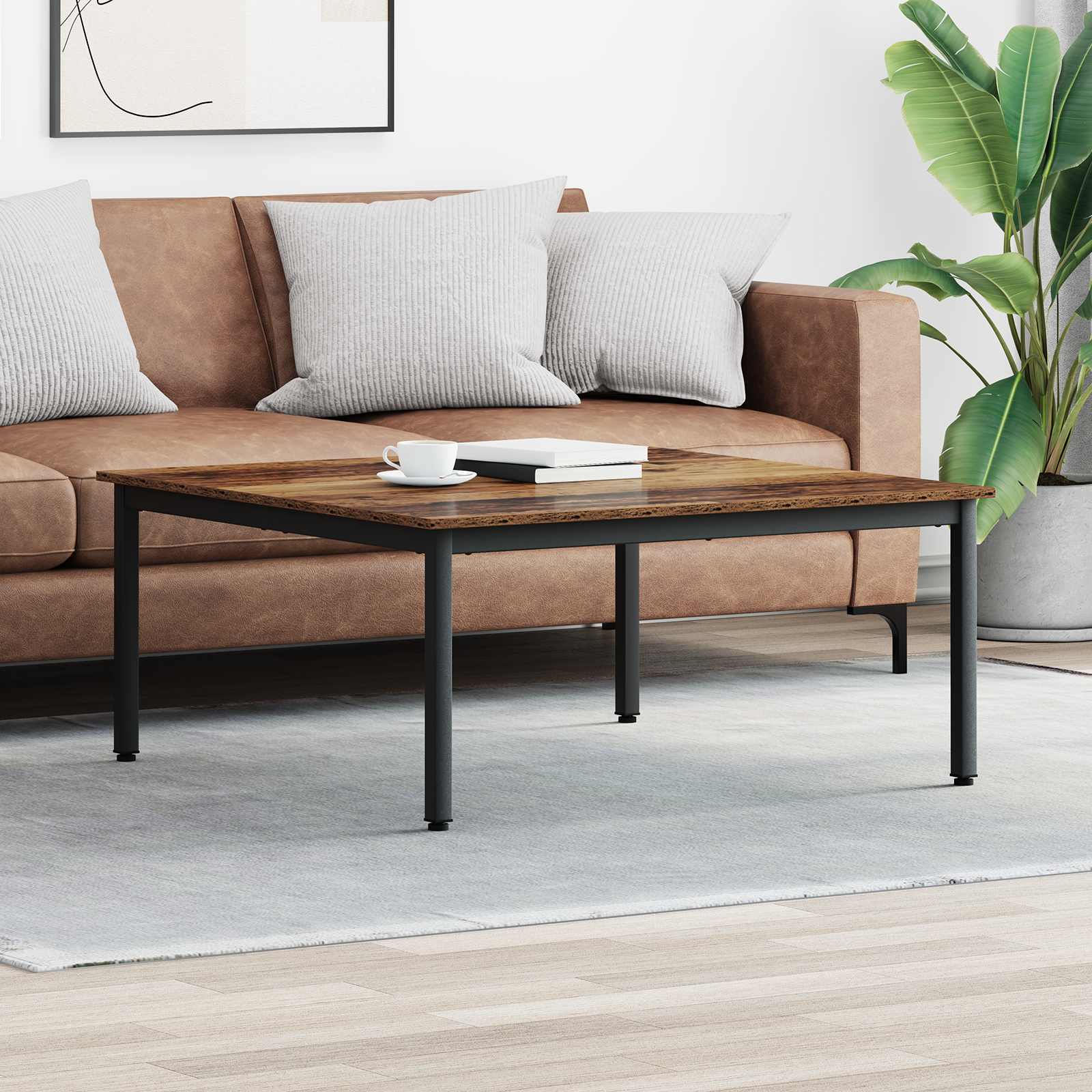 Kafijas galdiņš Vecs koks 100 x 100 x 45 cm Apstrādāta koksne