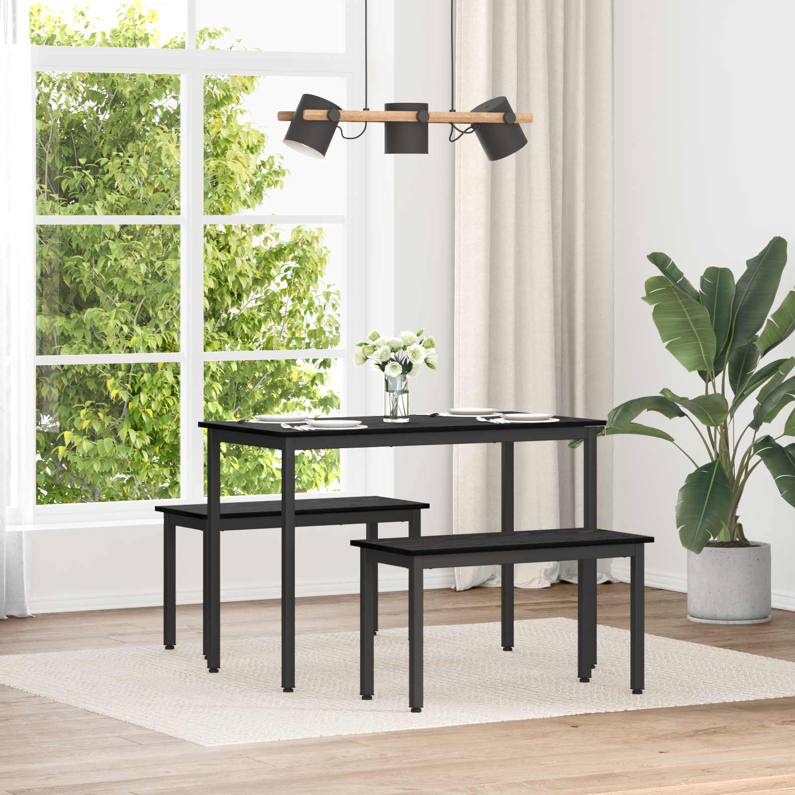 Sols Melns ozols 80 x 35 x 45 cm Apstrādāta masīvkoksne
