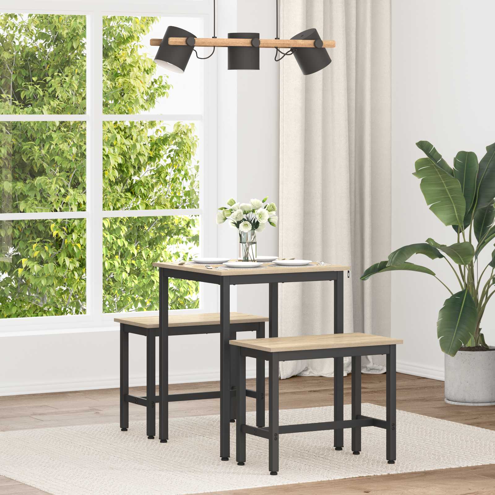 Valgomieji stalai 60 x 60 x 75 cm METALAS Kvadrato