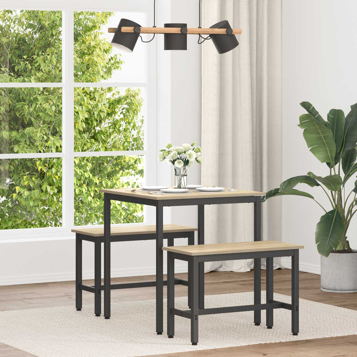 Valgomieji stalai 70 x 70 x 75 cm METALAS Kvadrato