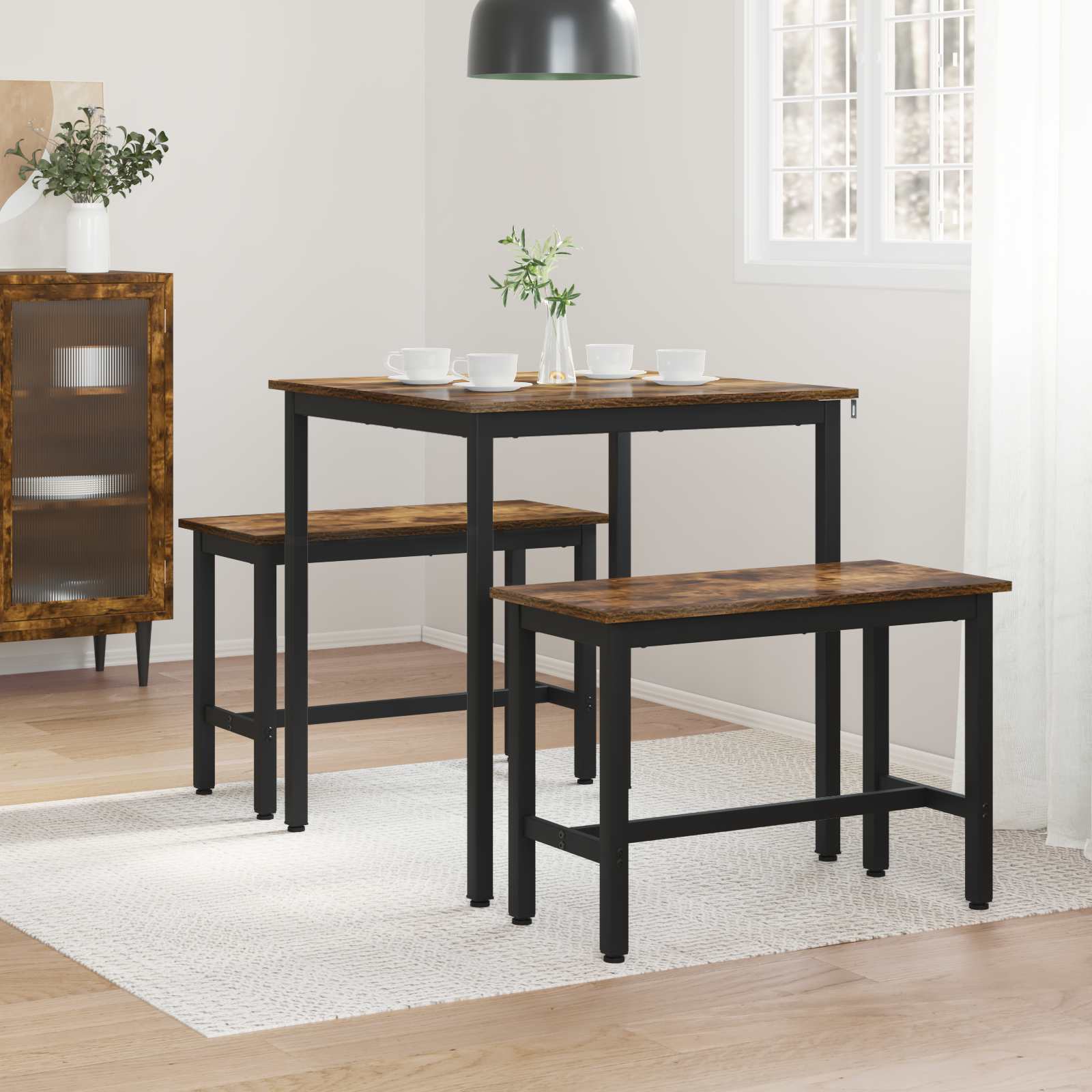 Valgomieji stalai 70 x 70 x 75 cm METALAS Kvadrato