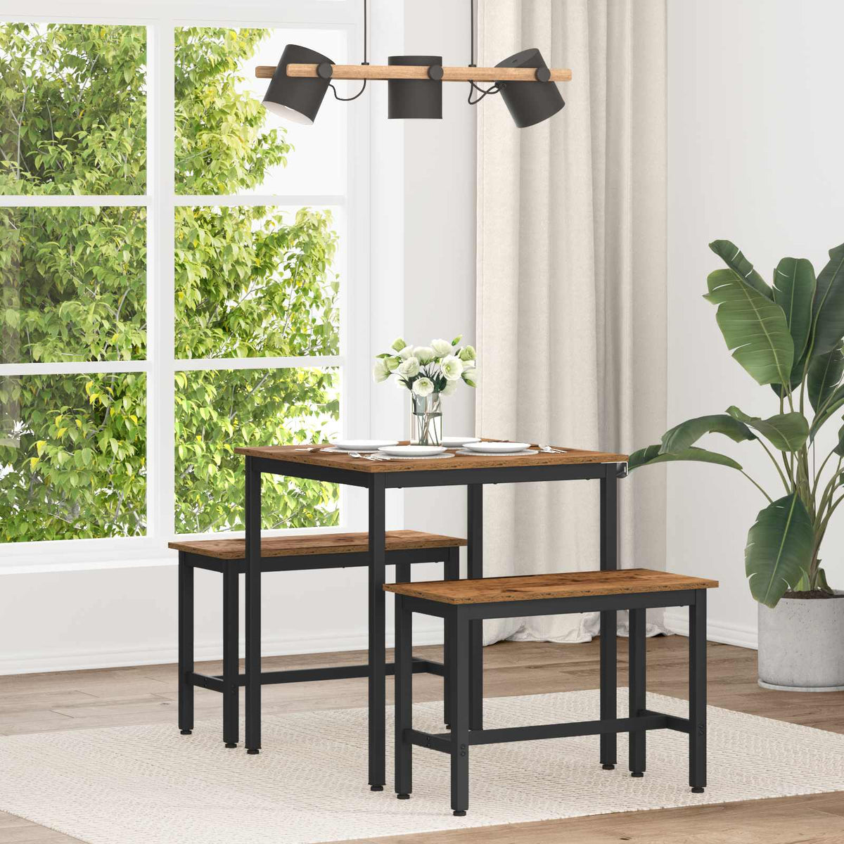 Valgomieji stalai 70 x 70 x 75 cm METALAS Kvadrato