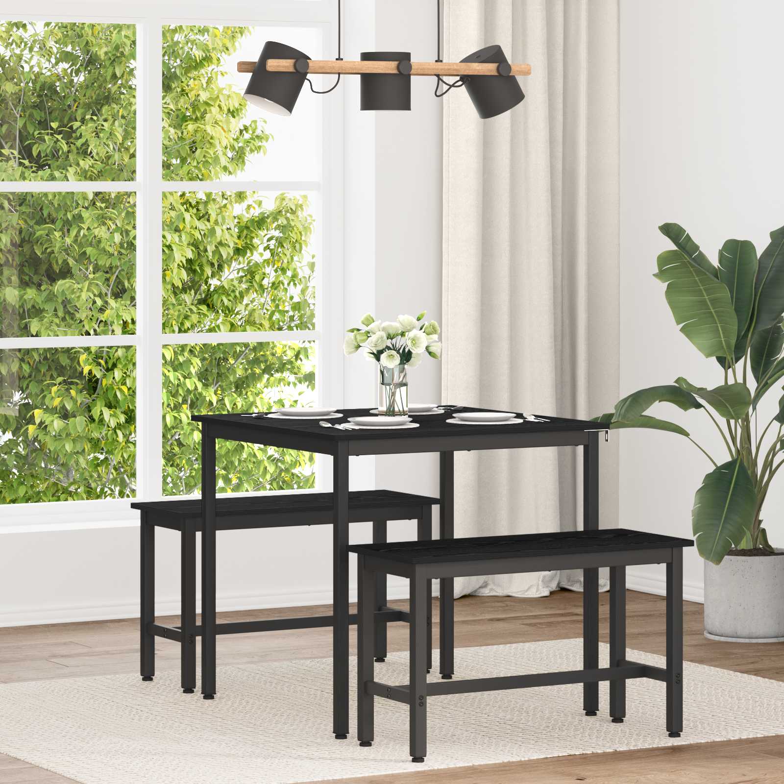 Valgomieji stalai 80 x 80 x 75 cm METALAS