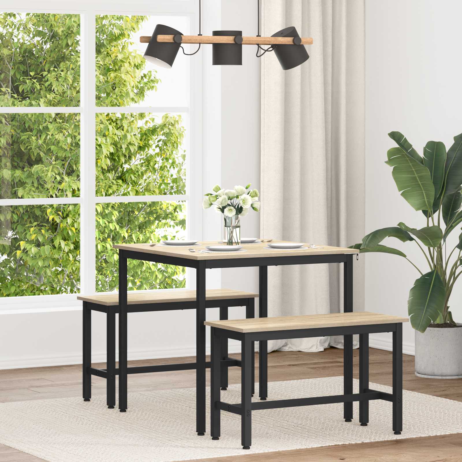 Valgomieji stalai 80 x 80 x 75 cm METALAS