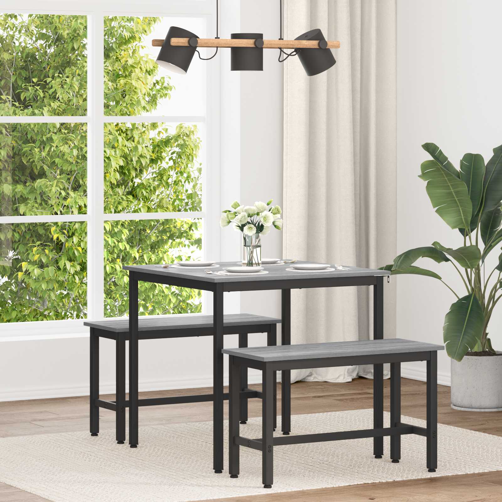 Valgomieji stalai 80 x 80 x 75 cm METALAS