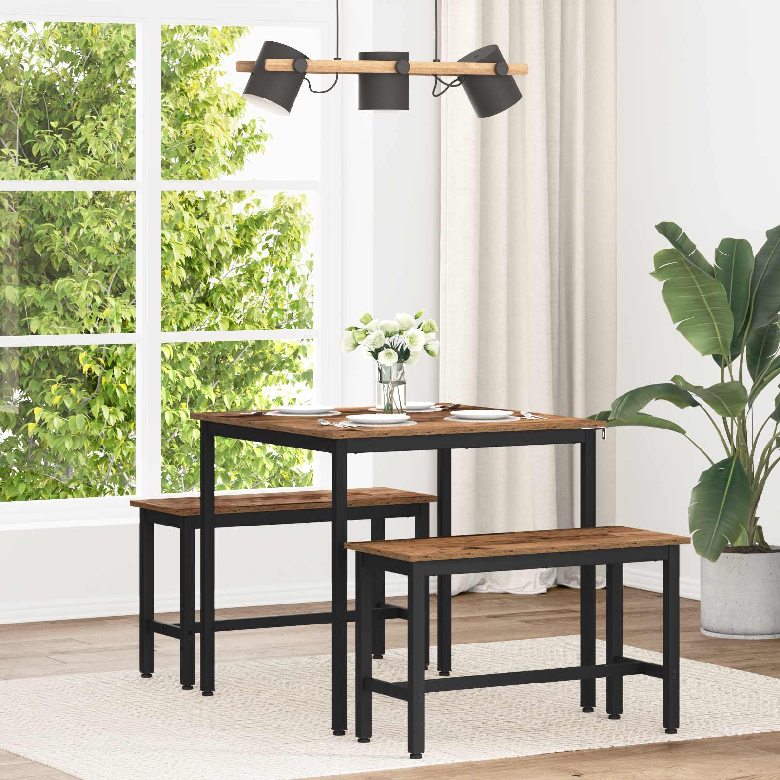 Valgomieji stalai 80 x 80 x 75 cm METALAS Kvadrato