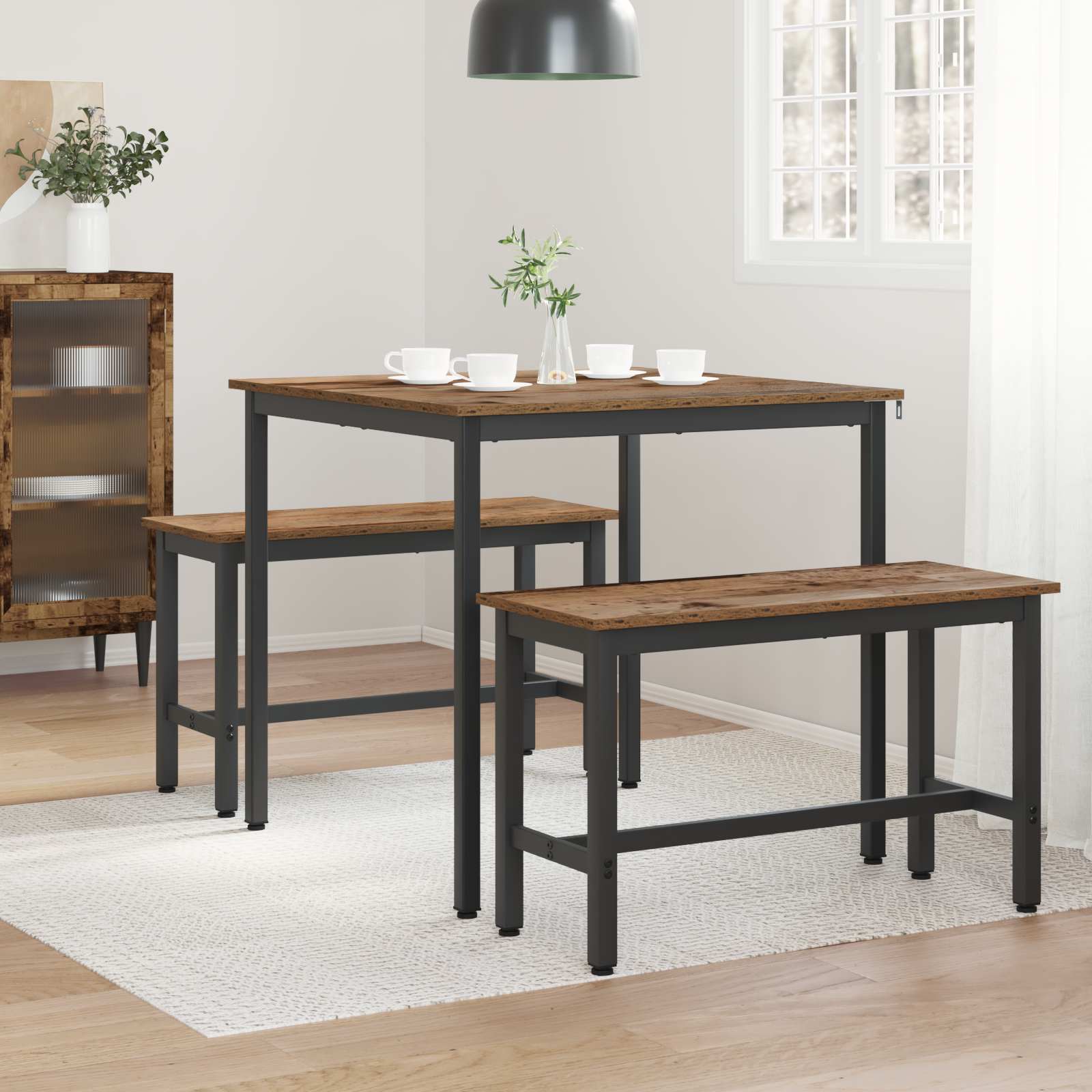 Valgomieji stalai 80 x 80 x 75 cm METALAS Kvadrato
