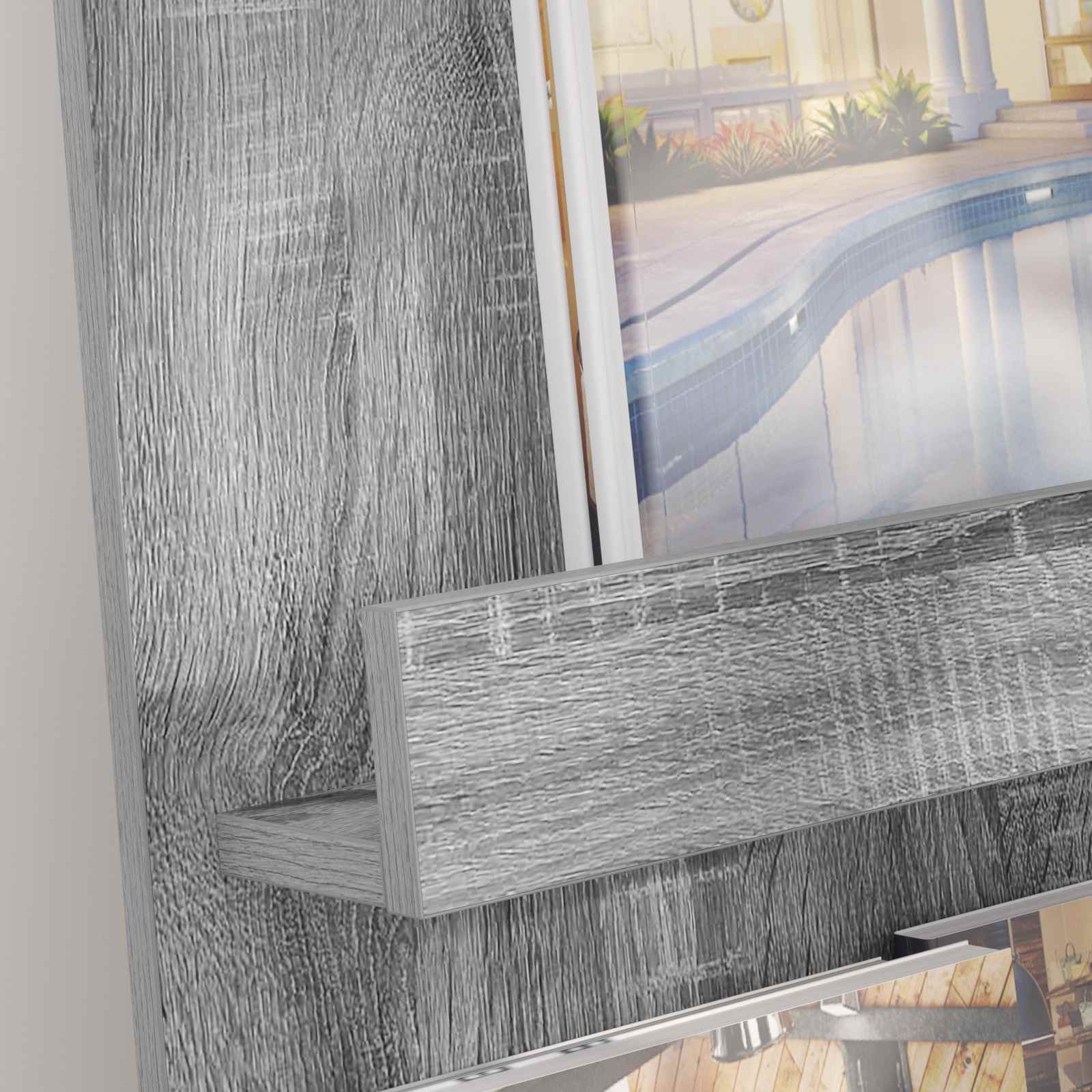 Magazine Rack Grey Sonoma 51x11x102 cm Engineered Wood