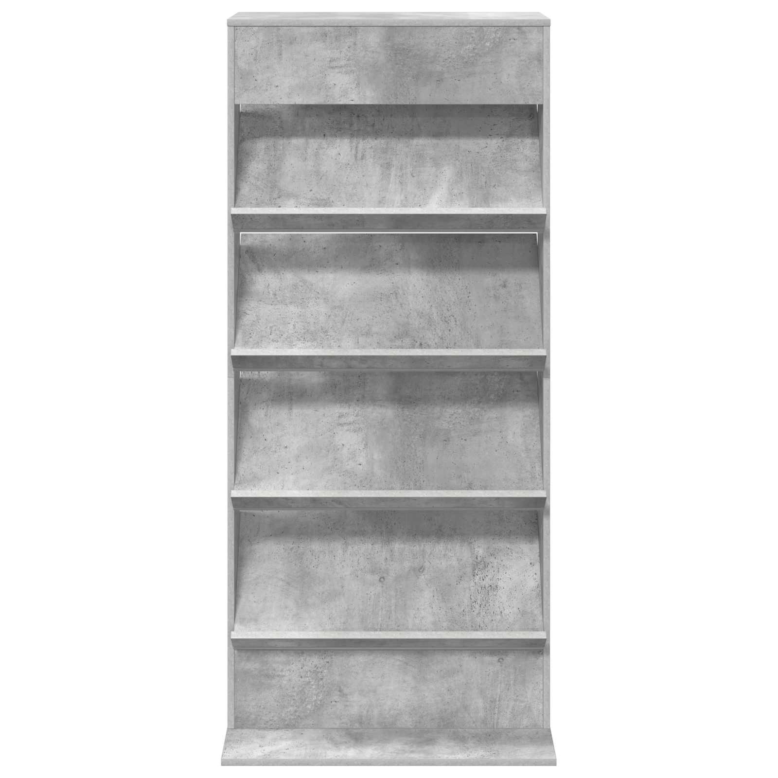 Žurnālu plaukts Betona pelēka 70 x 41 x 156 cm Apstrādāta koksne