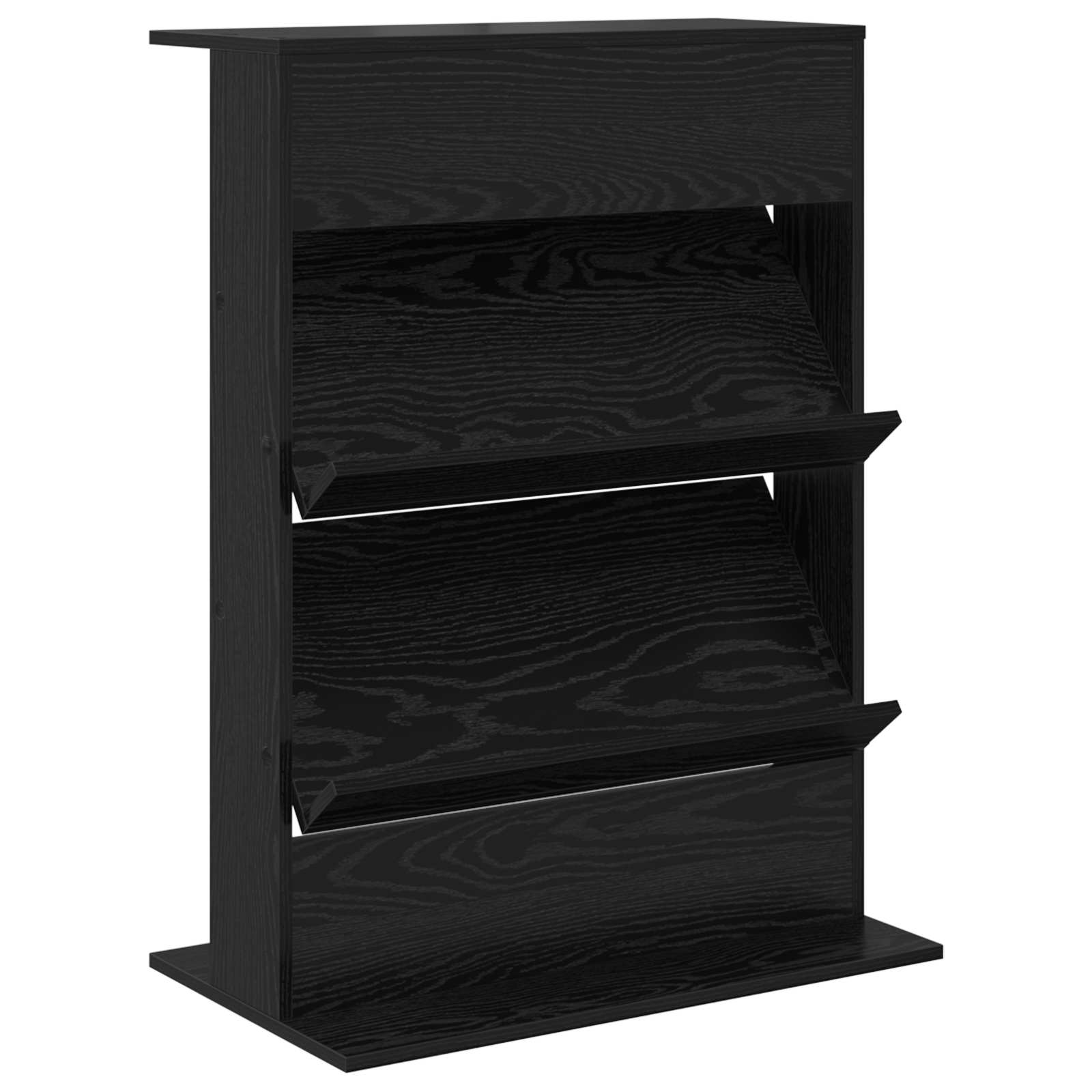 Magazine Rack Black Oak 70 x 41 x 96 cm Engineered Wood
