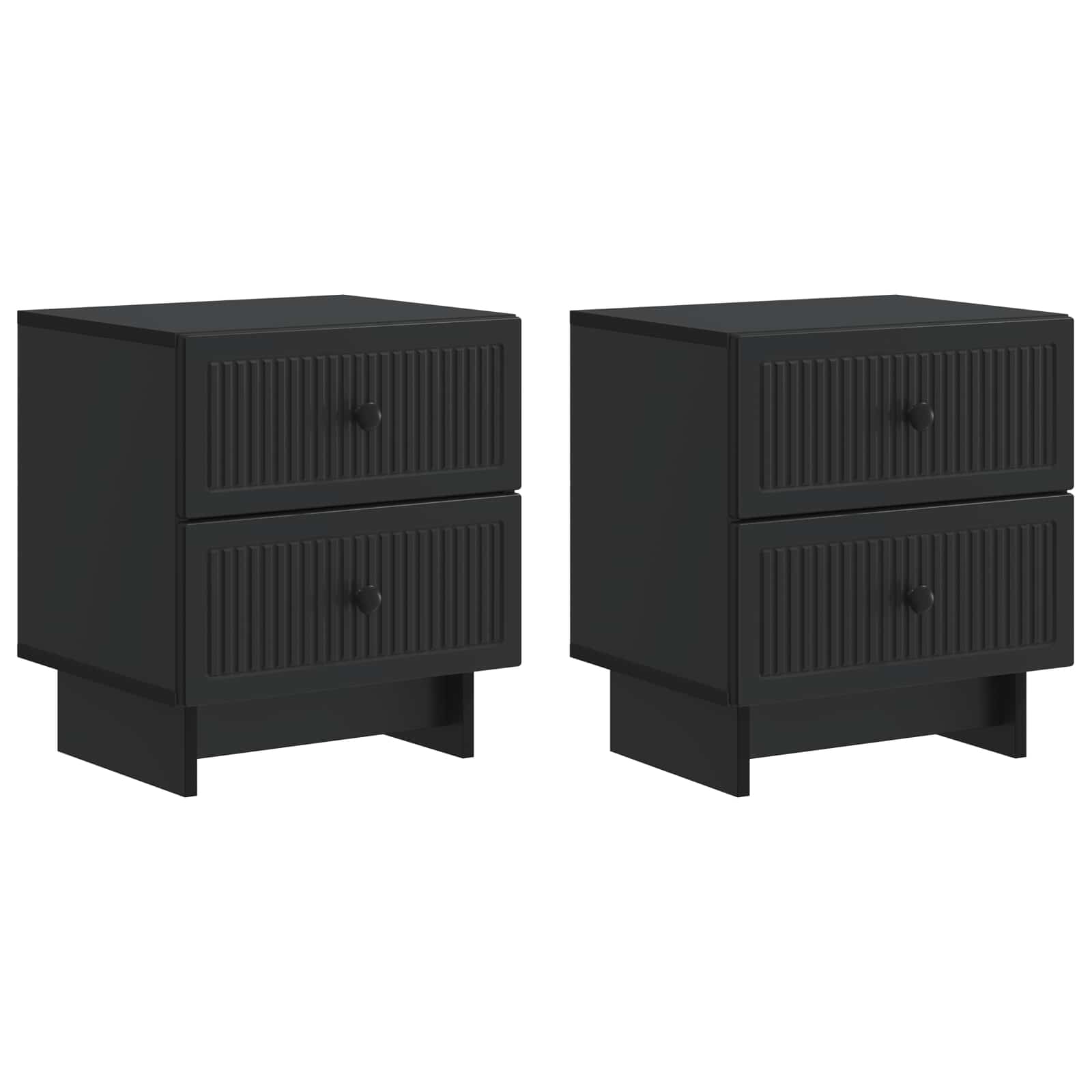 Šalia lovos spintelė su stalčių 2 pcs Juoda 43 x 34,5 x 47,5 cm