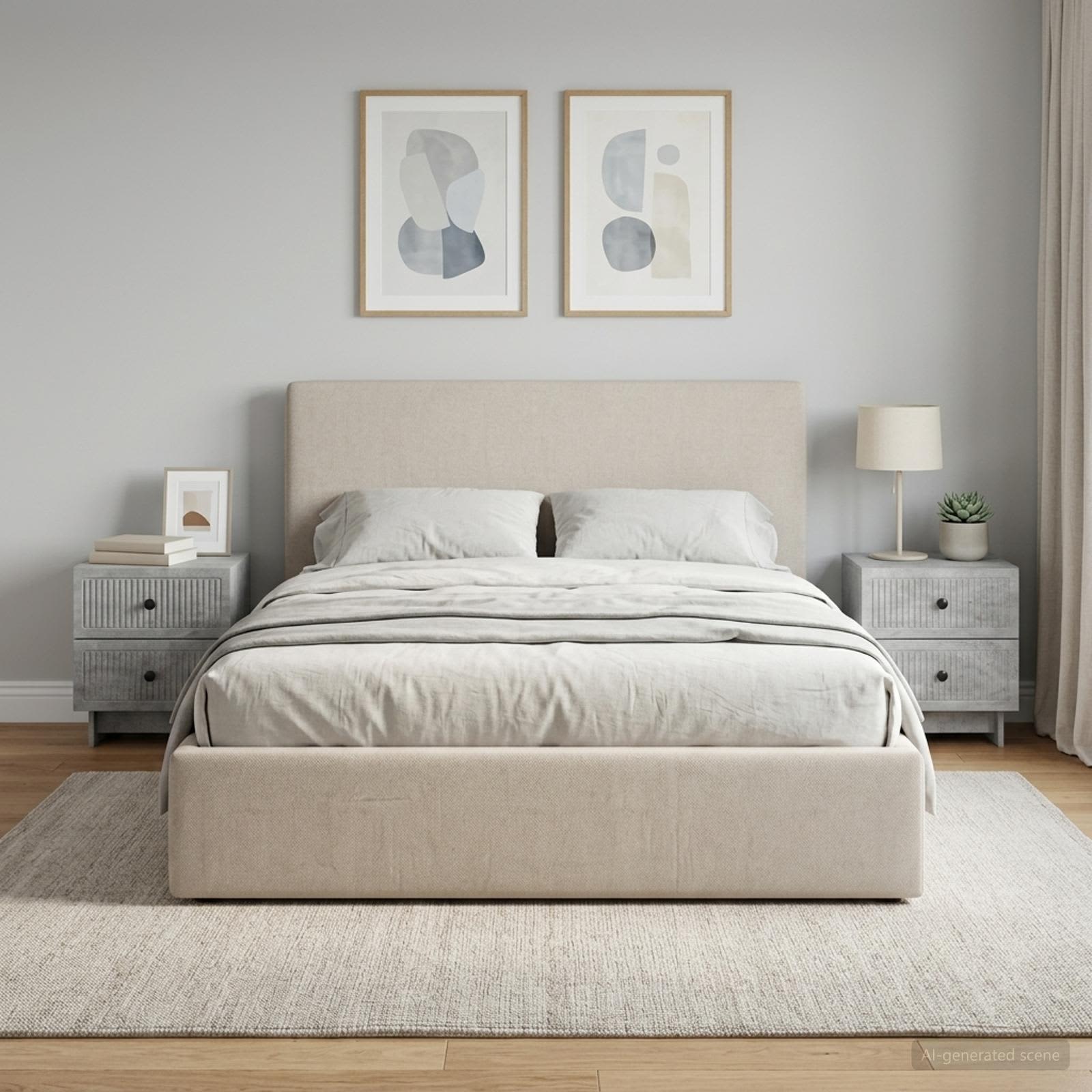 Šalia lovos spintelė 2 pcs Betono pilka 43 x 34,5 x 47,5 cm